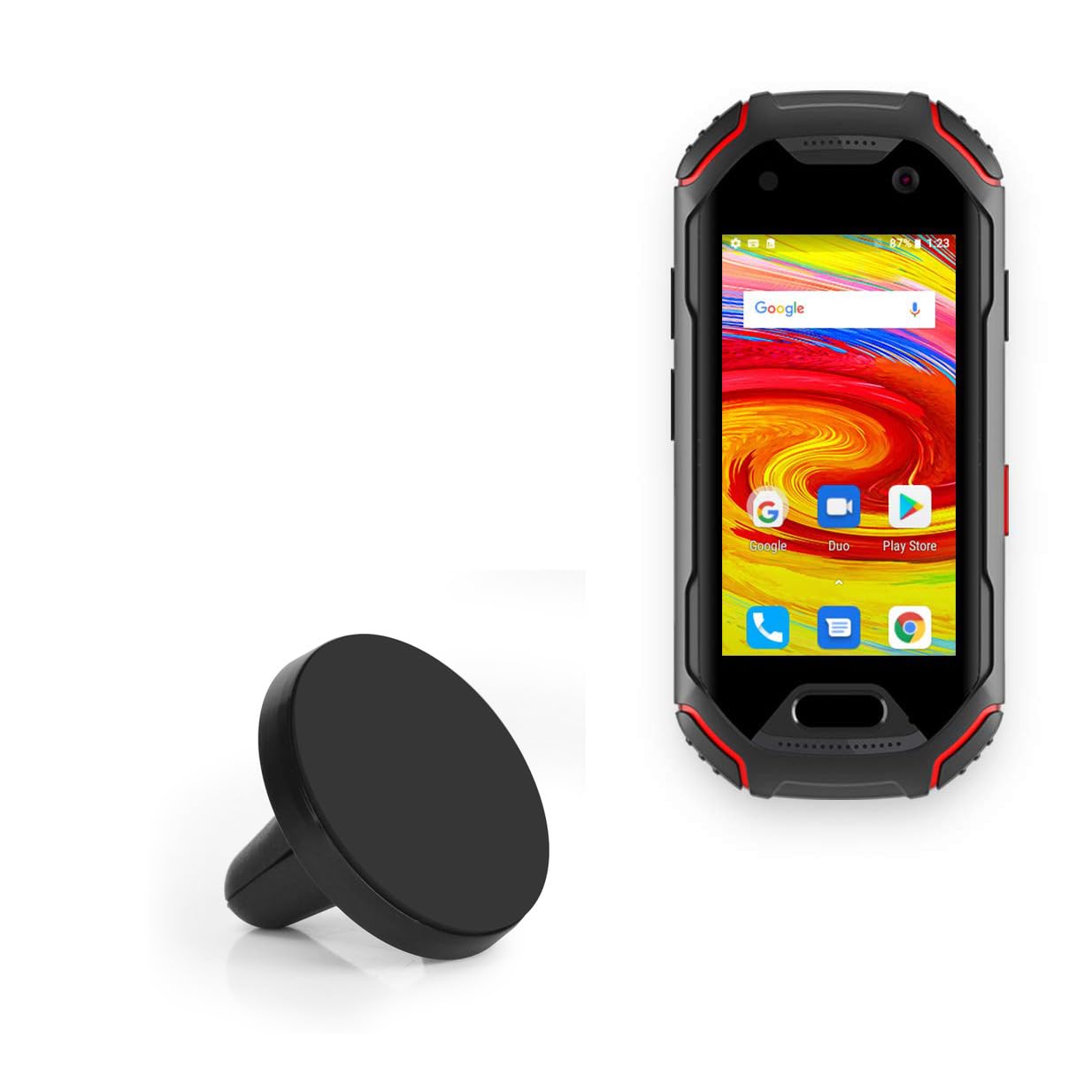 BoxWave Magnetic Car Mount Holder for Unihertz Atom - Minimus MagnetoMount | Secure Phone Mount for Car Dashboard & Air Vent | Perfect for GPS Navigation & Hands-Free Driving