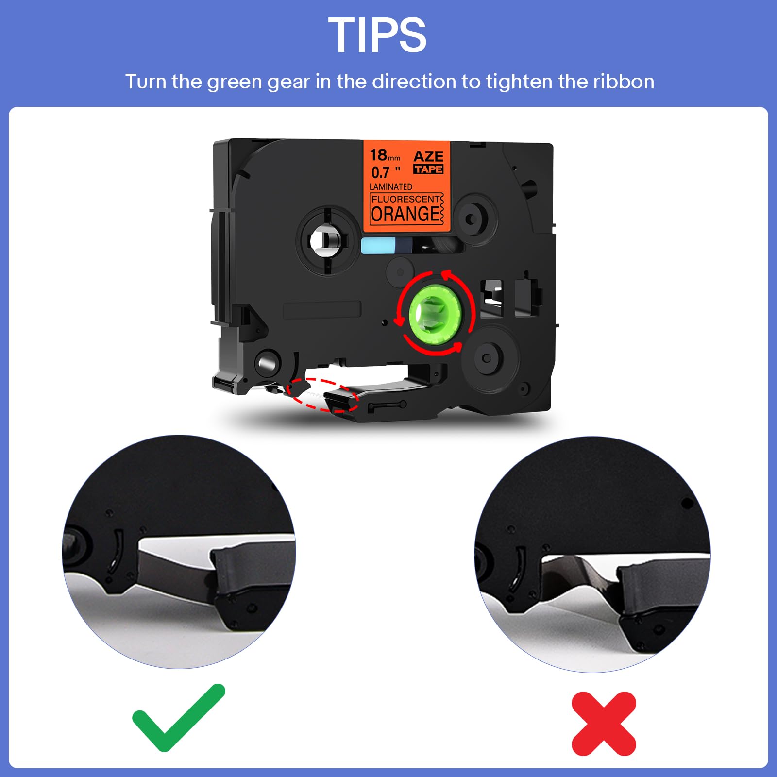 GREENCYCLE 50 Pack Brother PTouch Label Maker Tape - Compatible with TZe-B41, TZ-B41, Black on Fluorescent Orange, 18mm (0.7'') Laminated Label Tape for PT-340, PT-350, PT-3600, PT-4000, PT-520 - Perfect for Office, Warehouse, and Home Organization