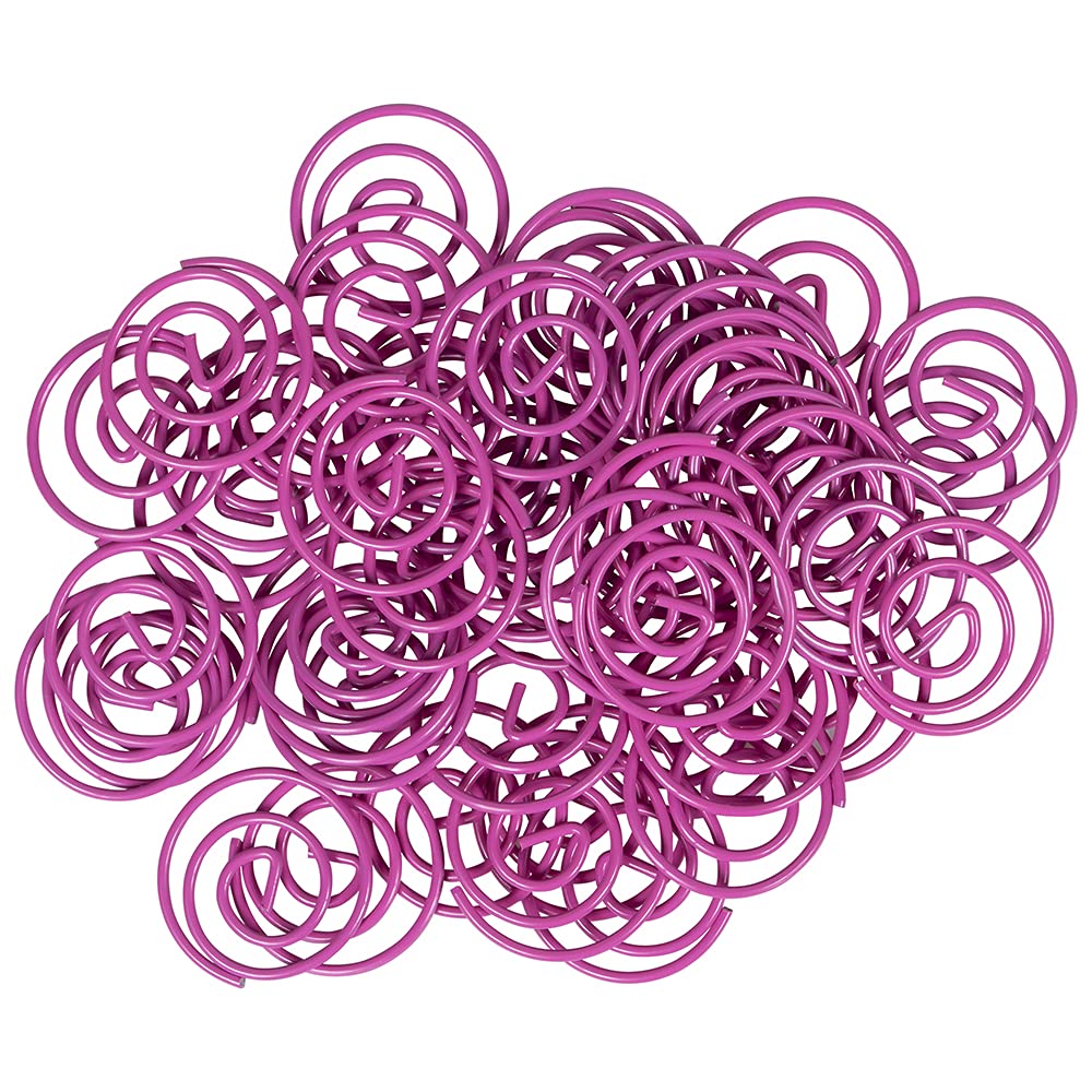JAM PAPER Circular Paper Clips - Round Binder Clips - Hot Pink Fuchsia - 50 Pack - Perfect for Office, School, and Craft Organization