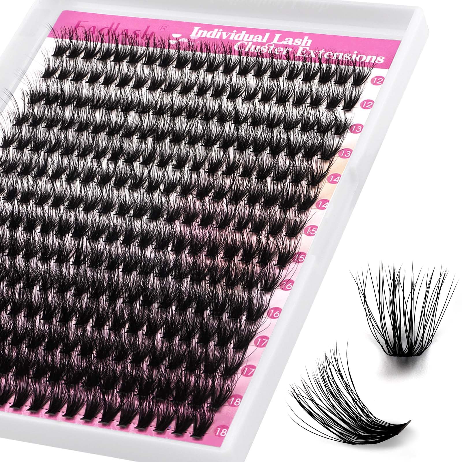 240pcs 3D Volume Individual Lash Clusters - 40D 12-18mm Mixed Length, D Curl, Fluffy Soft DIY Eyelash Extensions Kit for Natural & Dramatic Looks | Perfect for Home Use, Parties & Special Occasions