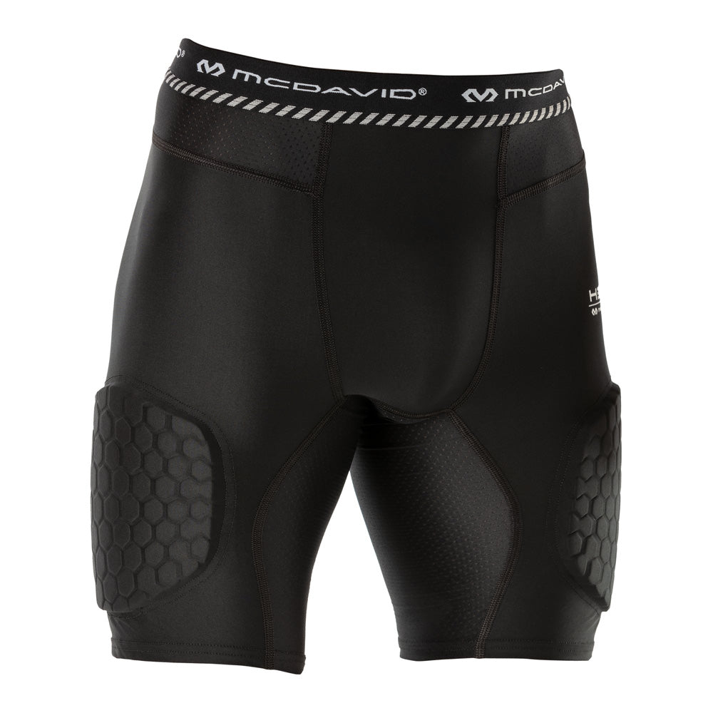 HEX® Men's Basketball Compression Shorts with Thigh Pads - Moisture-Wicking Performance Shorts for Basketball, Training & Gym Workouts