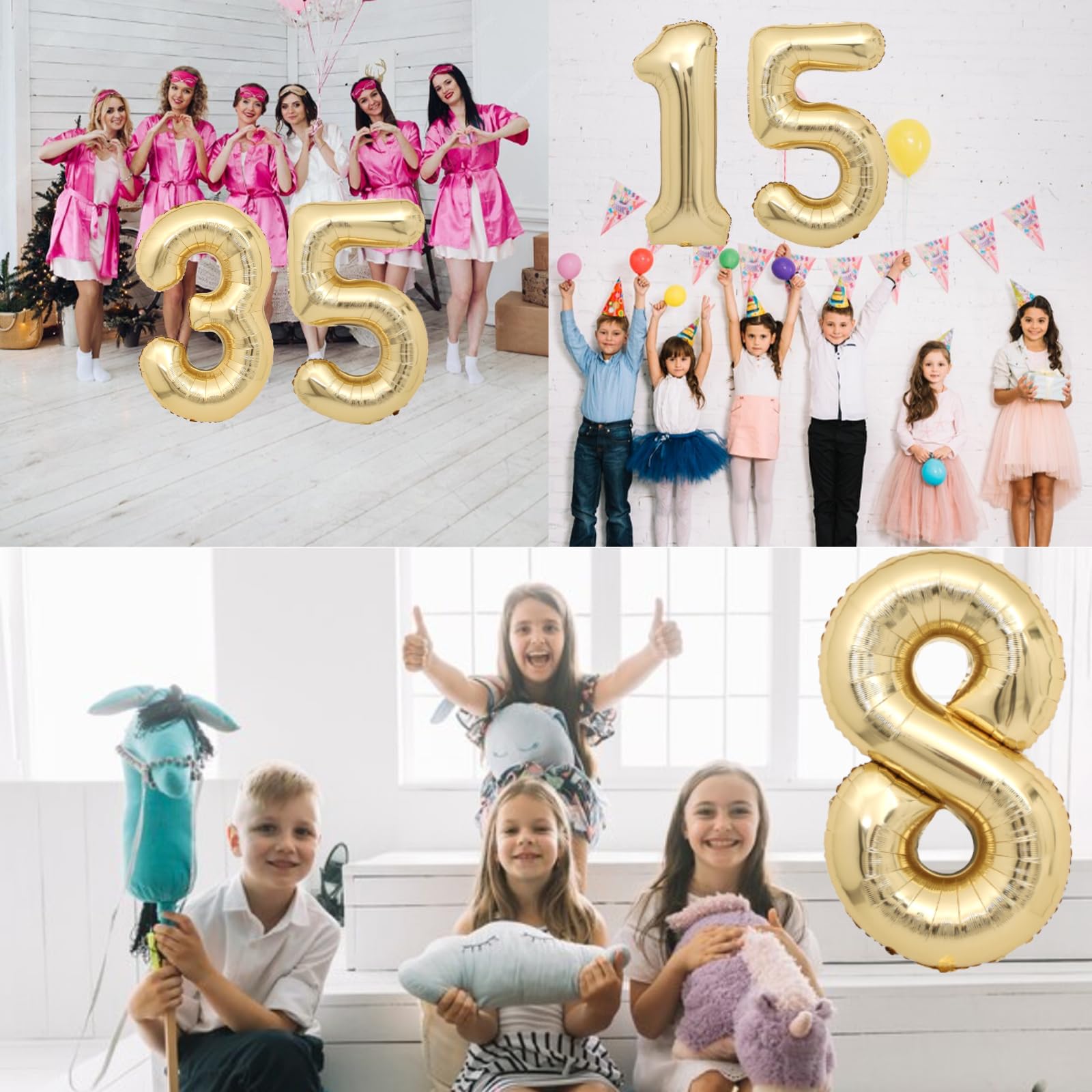 40 Inch White Gold Number 2 Balloon - Giant Helium Foil Balloons for 2nd Birthday Party Decorations - Kids Birthday, Ocean Theme Party & 2 Year Anniversary Decor (Perfect for Indoor/Outdoor Celebrations)