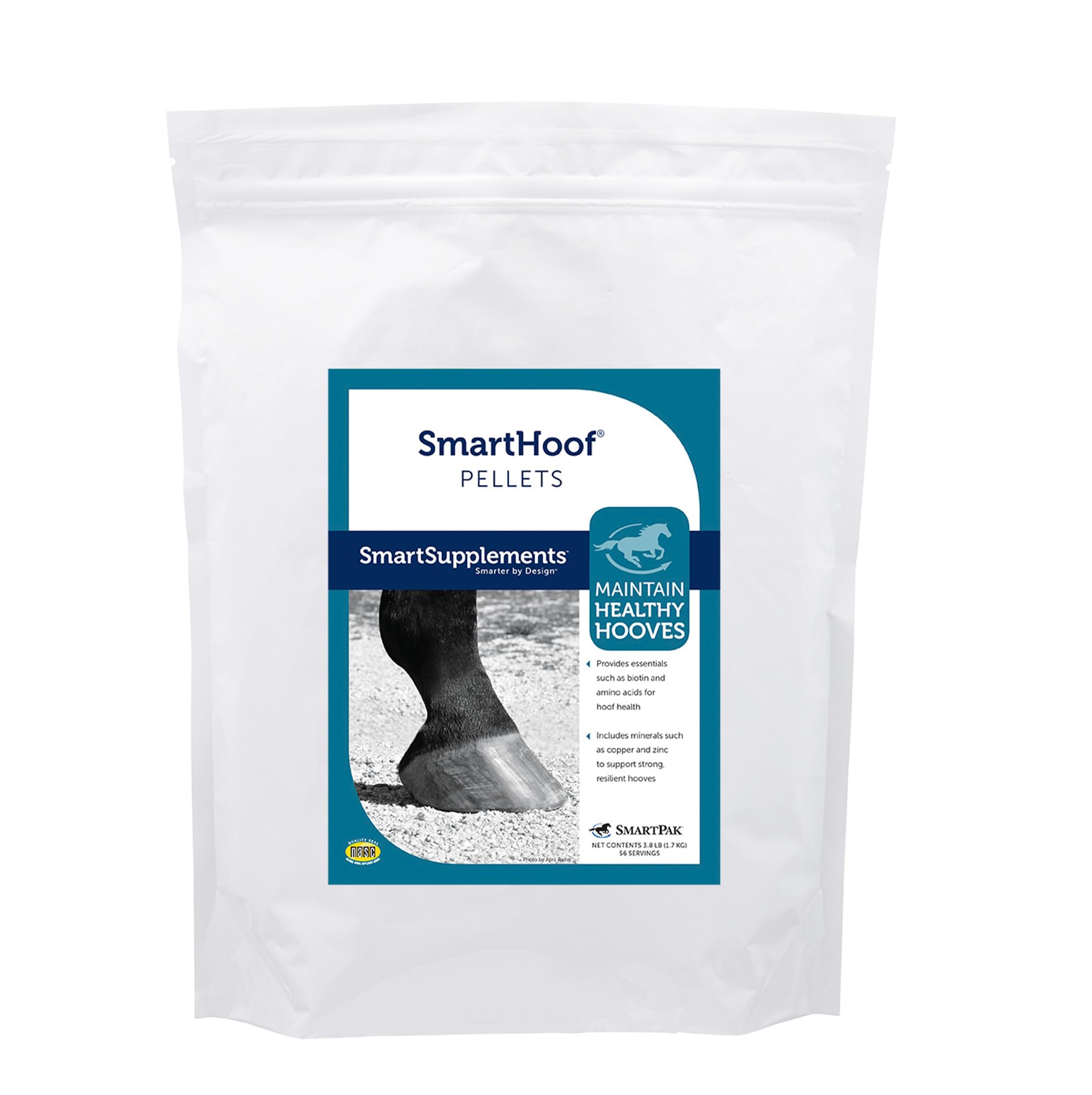 SmartPak SmartHoof Pellets - Premium Horse Hoof Supplement with Biotin, Methionine & Essential Minerals (7.6 lb) | Supports Joint Health & Strong Hooves | Contains Lysine, Copper, Zinc | Ideal for Daily Equine Care & Hoof Growth