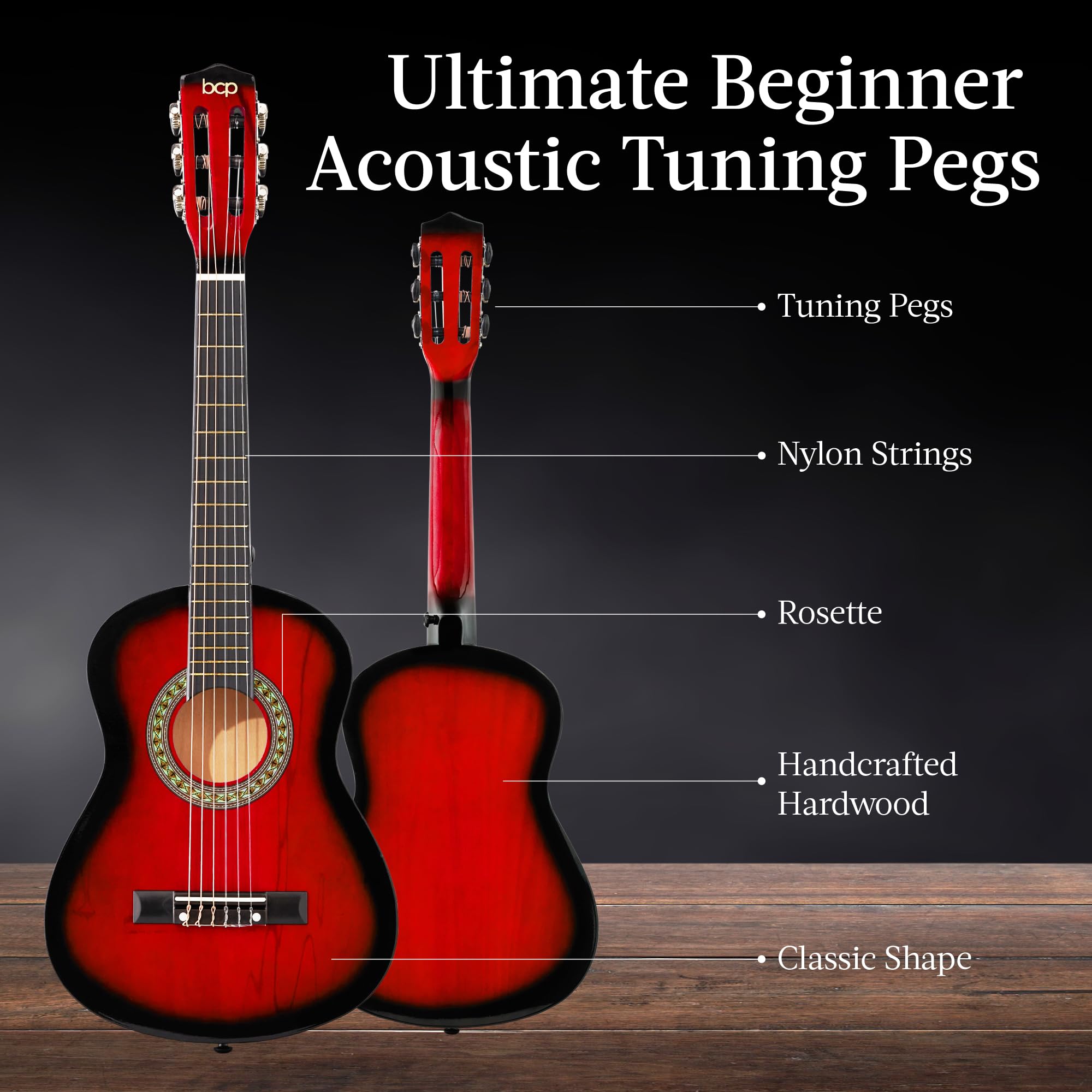 Best Choice Products 30-inch Kids Acoustic Guitar Beginner Starter Kit with Strap, Case, Extra Strings & Rosette Inlay - Redburst | Perfect for Kids Music Lessons, Birthday Gifts & First-Time Players