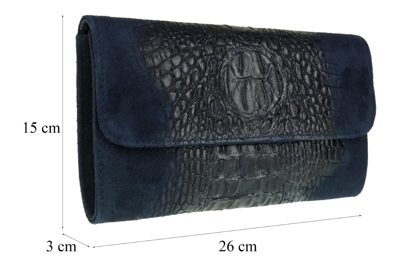 Stylish Women's Crocodile-Embossed Suede Clutch Purse - Elegant Evening Bag for Parties, Weddings & Special Occasions