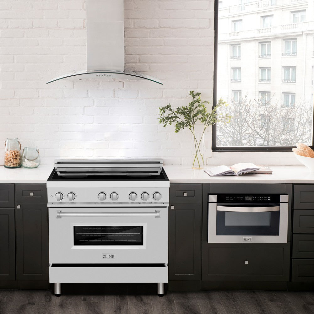 ZLINE 36 Inch 4.6 Cu. Ft. Stainless Steel Induction Range with 5-Element Cooktop & Convection Oven - Perfect for Modern Kitchens, Home Chefs & Entertaining (RAIND 36)