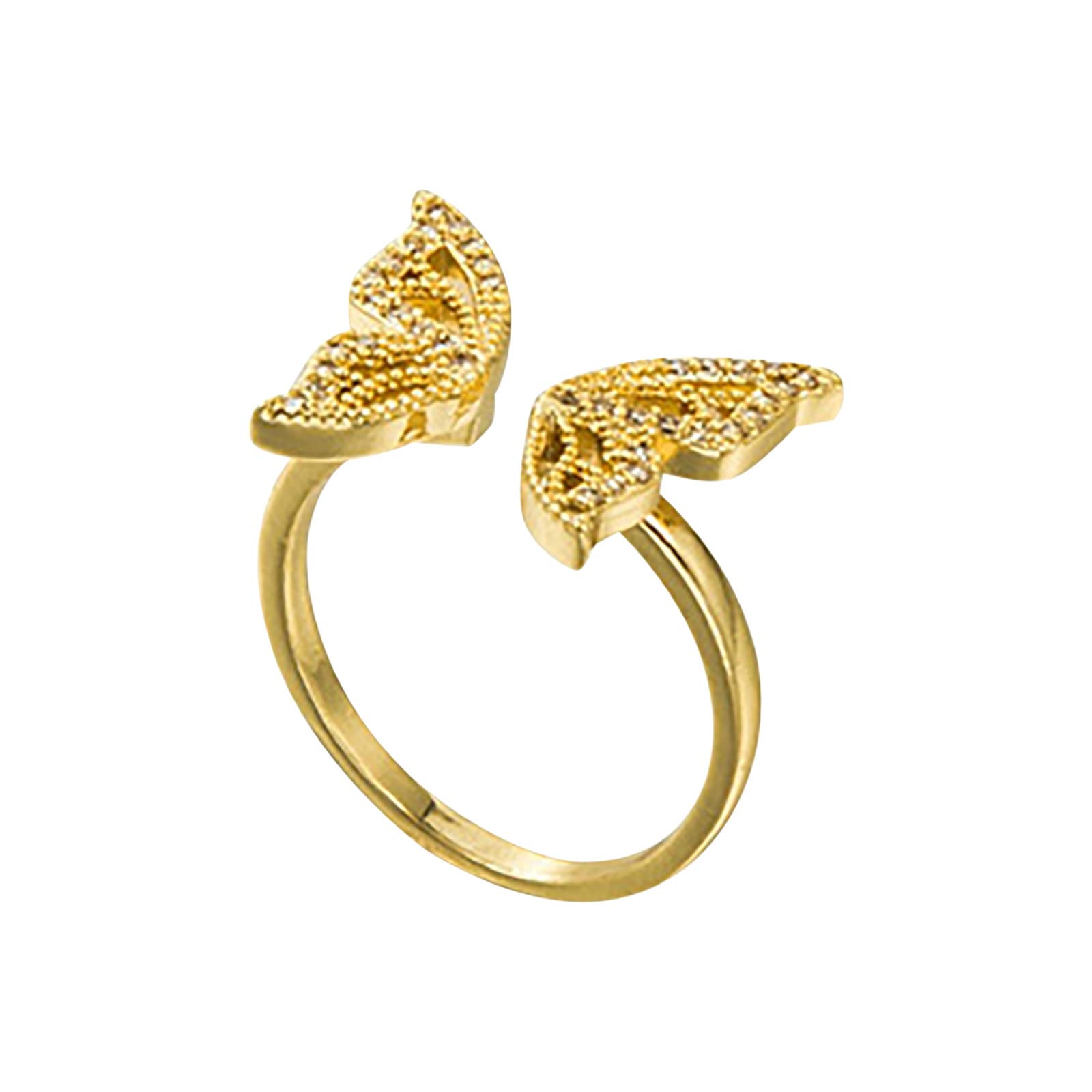 10K Gold Open Bow Ring for Women - Elegant Bridal Engagement Party Jewelry - Perfect Birthday, Proposal & Anniversary Gift (One Size) - Ideal for Weddings, Date Nights & Special Occasions