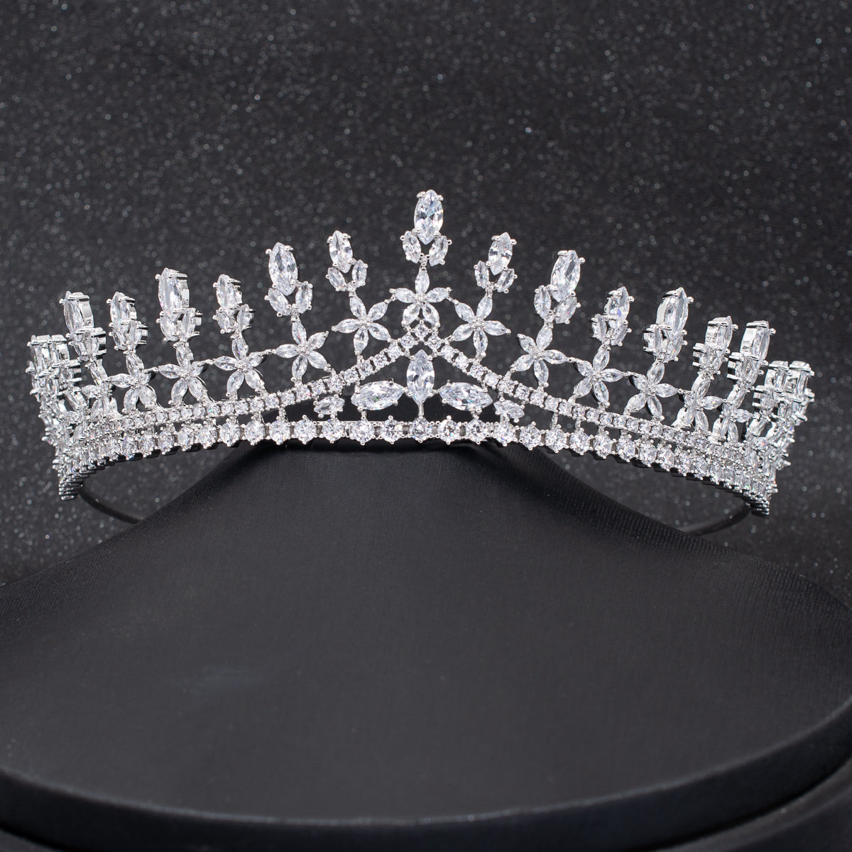 Elegant Cubic Zirconia Wedding Bridal Flower Tiara CH10312 - Perfect for Brides, Prom, Pageants & Special Occasions