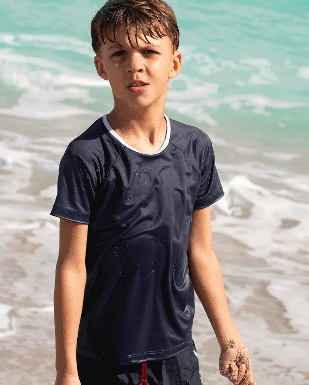 COCO BLANC Boys Rash Guard Top UPF 50+ Sun Protection Swim Shirt for Kids Ages 4-8 Years - Perfect for Swimming, Beach, Surfing & Outdoor Water Activities