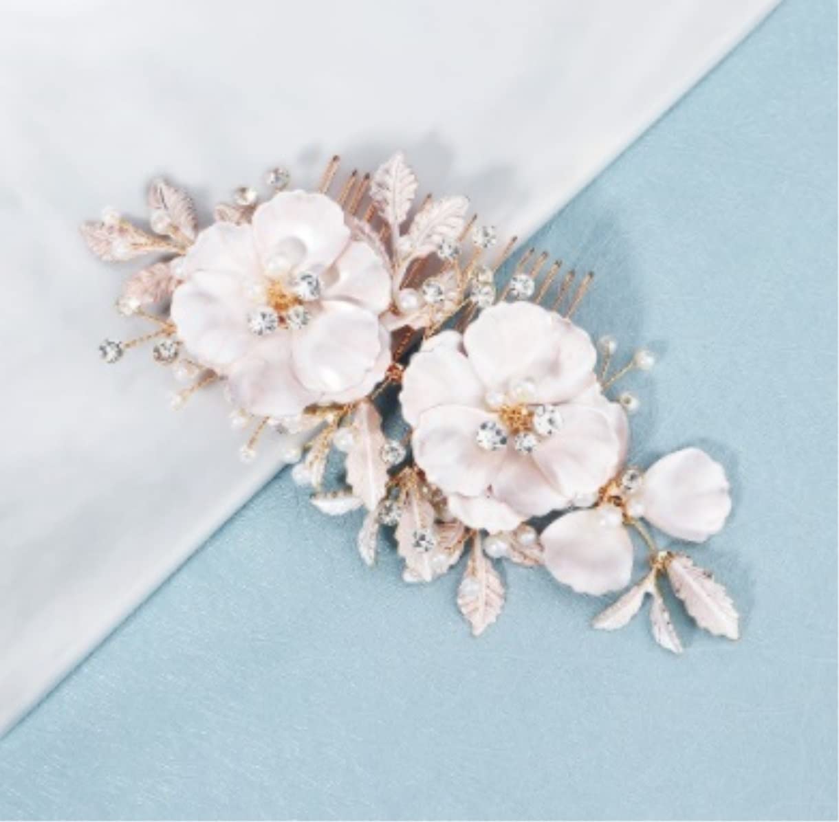 Crystal Rhinestone Pearl Bridal Hair Comb for Women - Elegant Wedding Hair Jewelry & Bride Hair Side Comb - Perfect for Weddings, Prom, and Special Occasions