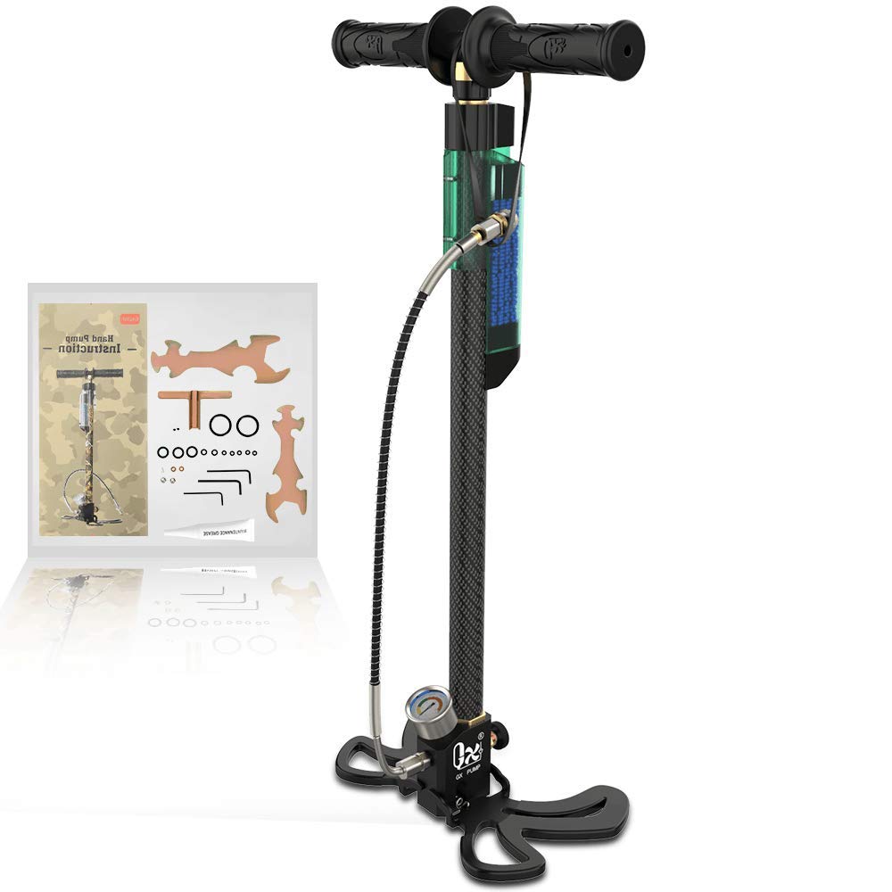 GX H-4 PCP Hand Pump with Oil-Moisture Filter | 3.5 Stage High Pressure 30Mpa/4500Psi Air Rifle Filling Stirrup Pump | Stainless Steel Body for Paintball & PCP Air Guns | Perfect for Hunting, Target Shooting & Outdoor Sports