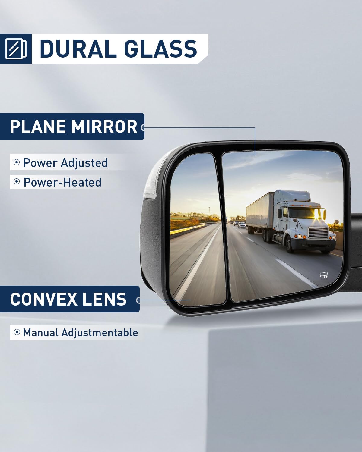 ECCPP Power Heated Towing Mirrors with Signal Lights for Dodge Ram 1500/2500/3500 (2009-2016) - Pair of Passenger & Driver Side Replacement Mirrors for Enhanced Visibility & Safety During Towing & Off-Road Adventures
