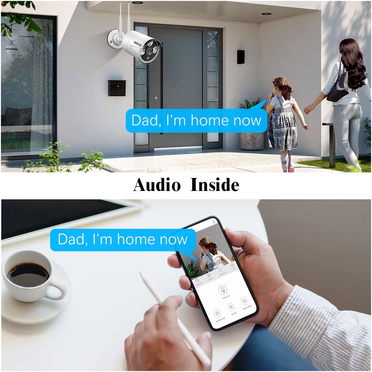 All-in-One Wireless Outdoor Security Camera System with 2 Antennas & 3.0MP HD Monitor - WiFi Home Surveillance for 24/7 Protection - Perfect for Backyard, Front Door, and Business Security Monitoring
