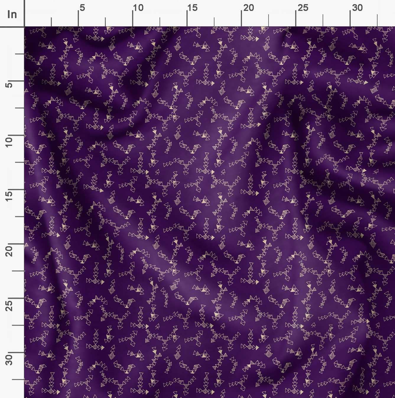 Soimoi Moss Georgette Purple Fabric by The Yard - 42 Inch Wide Geometric Printed Fabric for DIY Crafts, Dresses & Home Decor | Modern Artistic Triangle Pattern Material for Sewing Projects