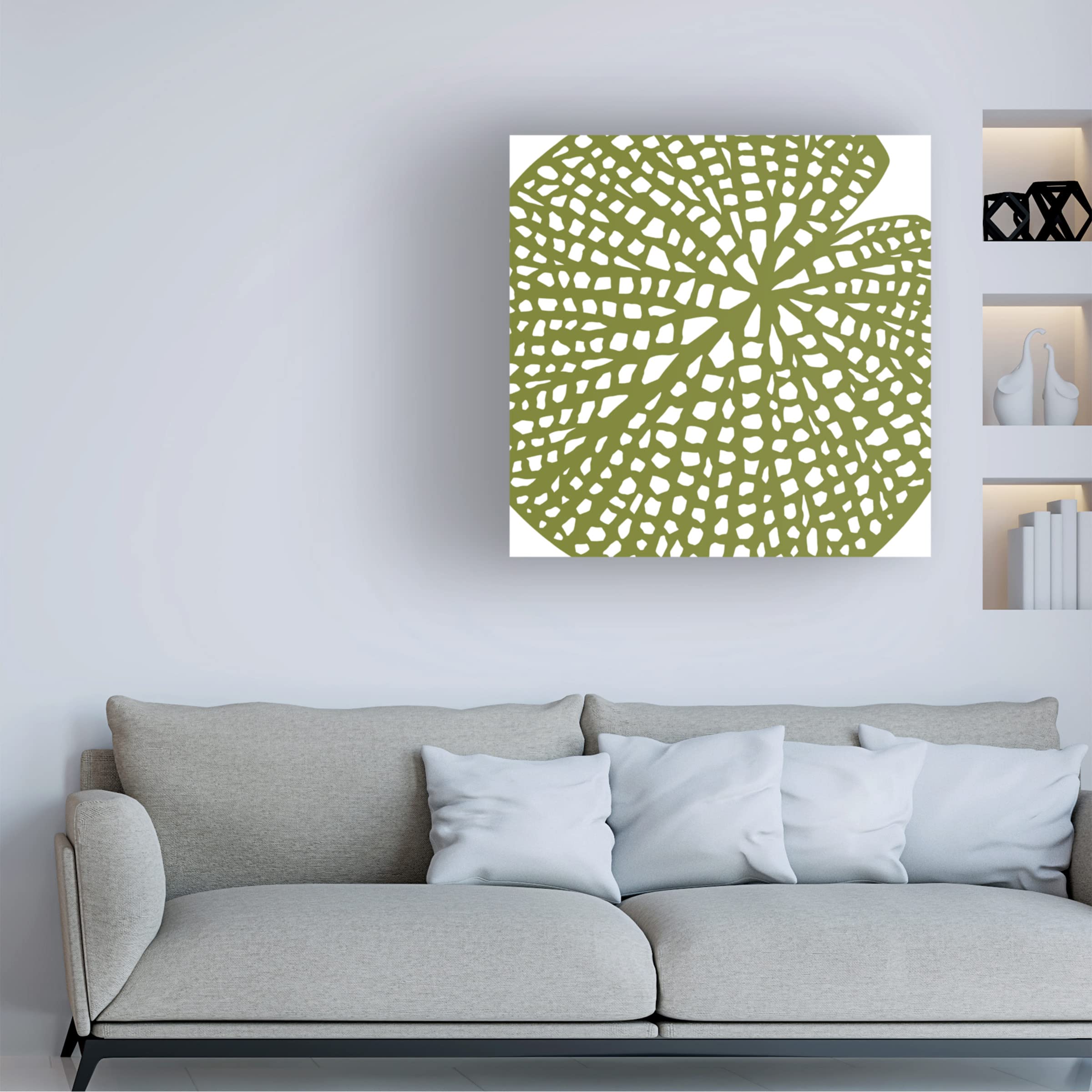 Trademark Fine Art 'Lilypad' Canvas Wall Art by Trish Sierer - Modern Botanical Painting for Living Room, Bedroom & Office Decor