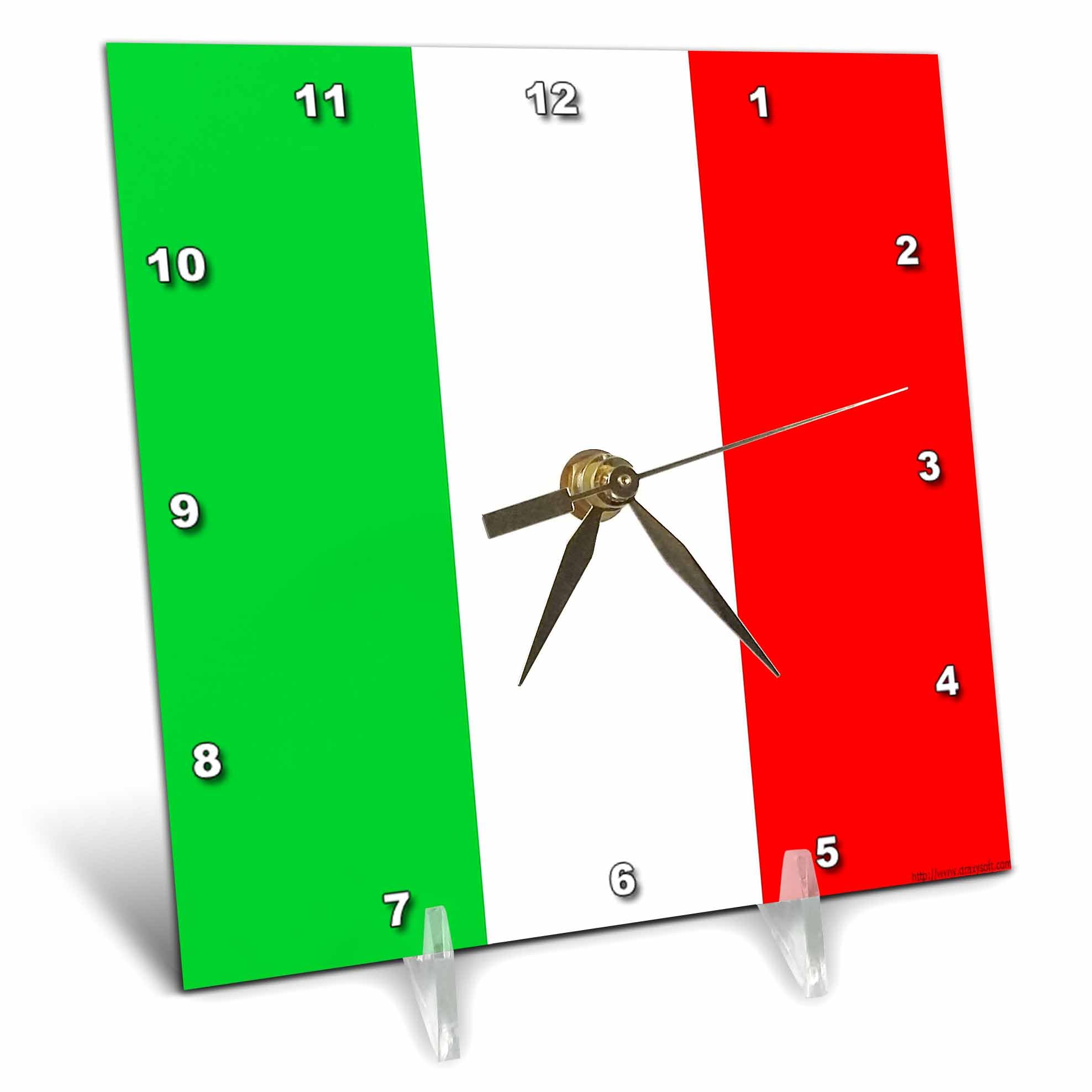 3Drose Italian Flag Desk Clock - 6
