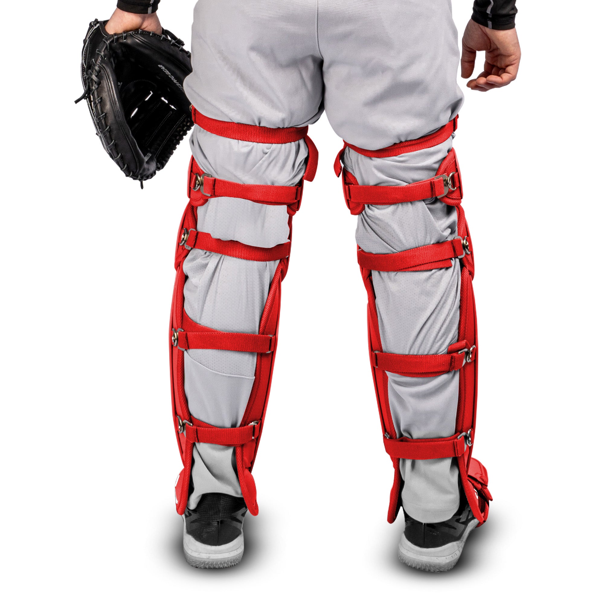 FORCE3 XS3® PRO ELITE Baseball Catcher Leg Guards - Adult Size | Lightweight Protective Gear for PitchCom® System | Perfect for MLB, College & Youth Games