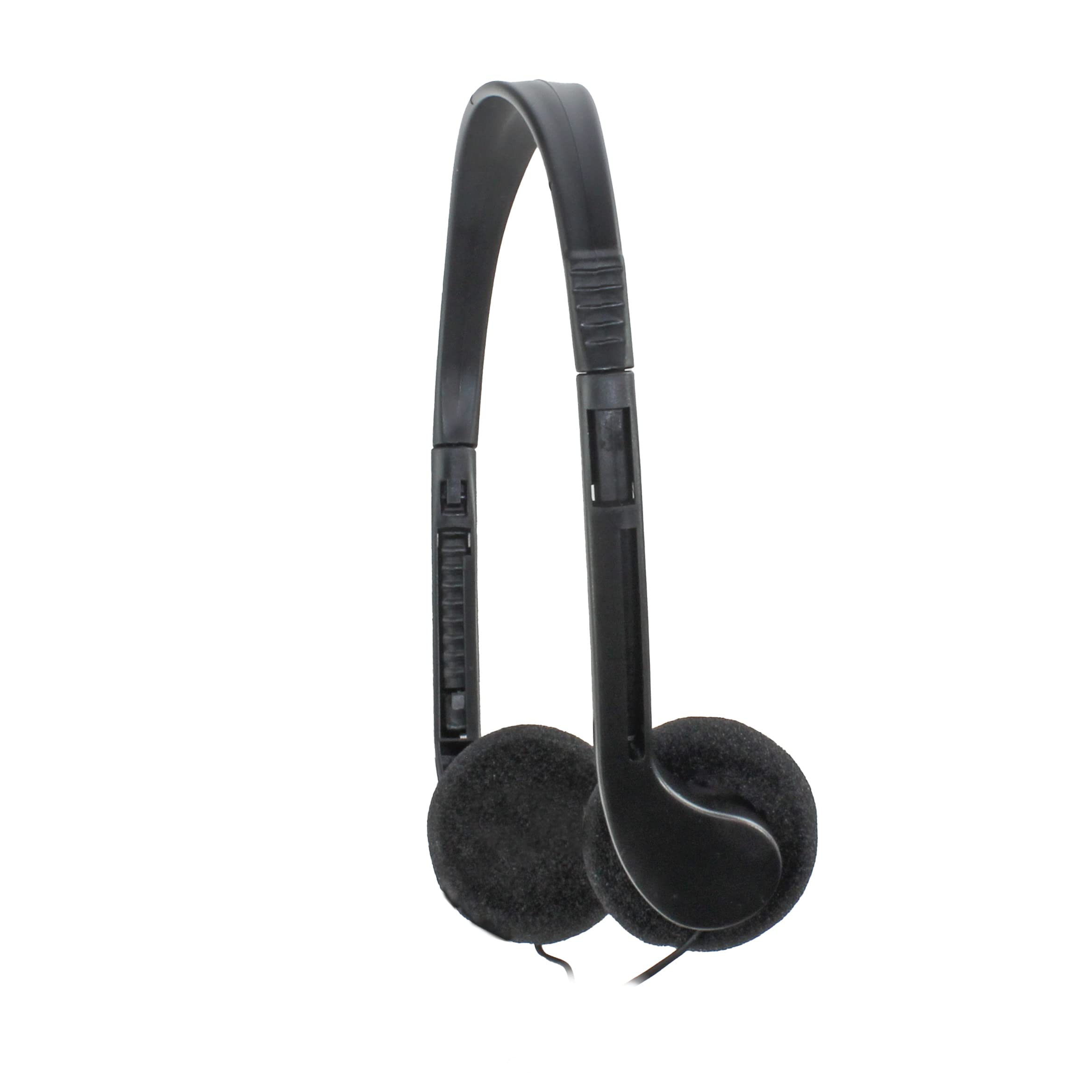 50 Pack SN09 Disposable Stereo Classroom Headphones - Bulk Stereo Headphones for Students, Schools & Libraries (Black) - Perfect for Classroom Learning, Computer Labs & Testing Centers