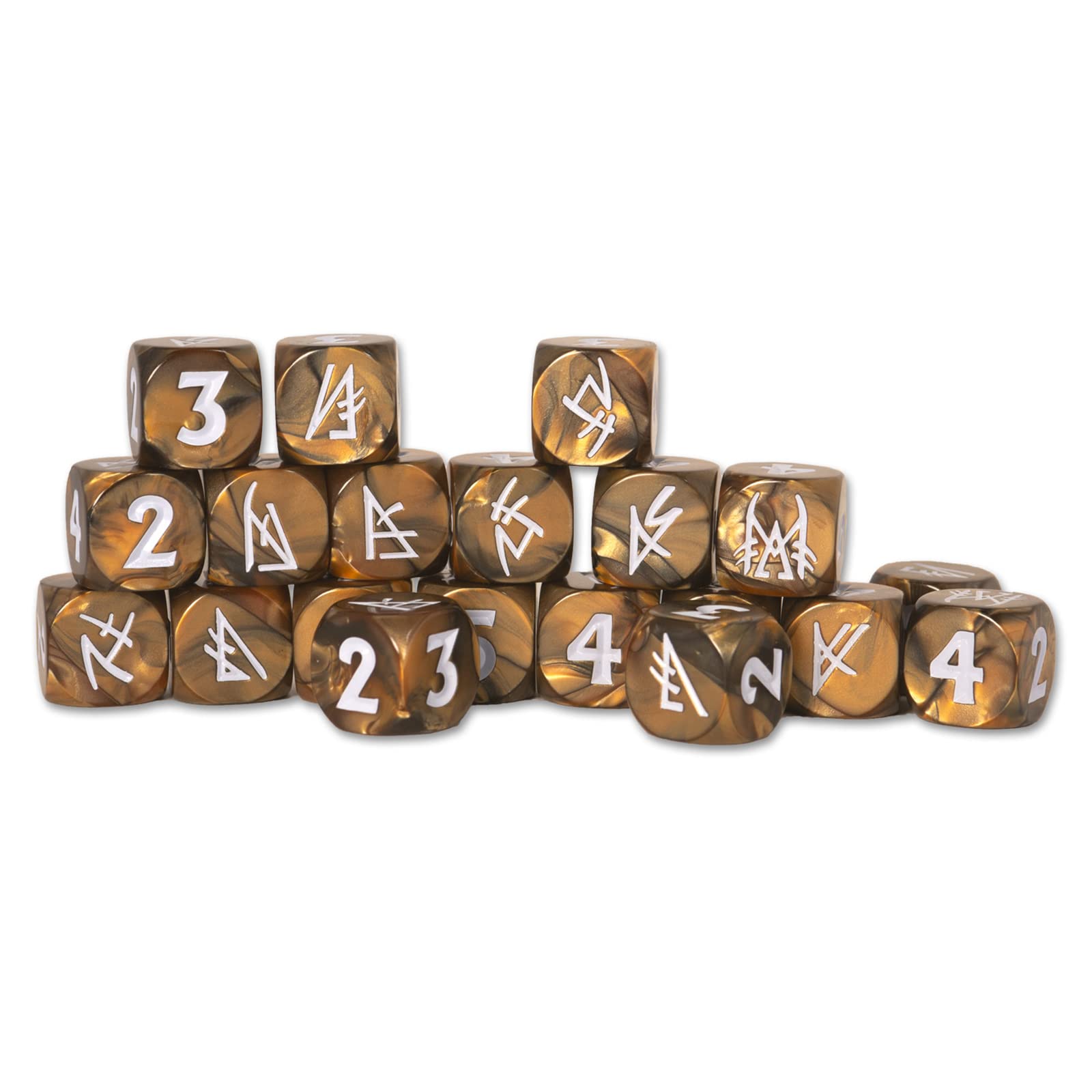 Mistborn Adventures - Complete Feruchemy Dice Set | 20 Gold Polyhedral D6 Dice for Tabletop RPG & Board Games | Perfect for Mistborn Fans and Collectors