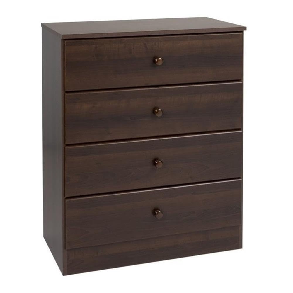 Home Square 4-Piece Bedroom Set - 2 Nightstands, 6-Drawer Double Dresser & Chest - Complete Bedroom Furniture for Master Bedroom or Guest Room