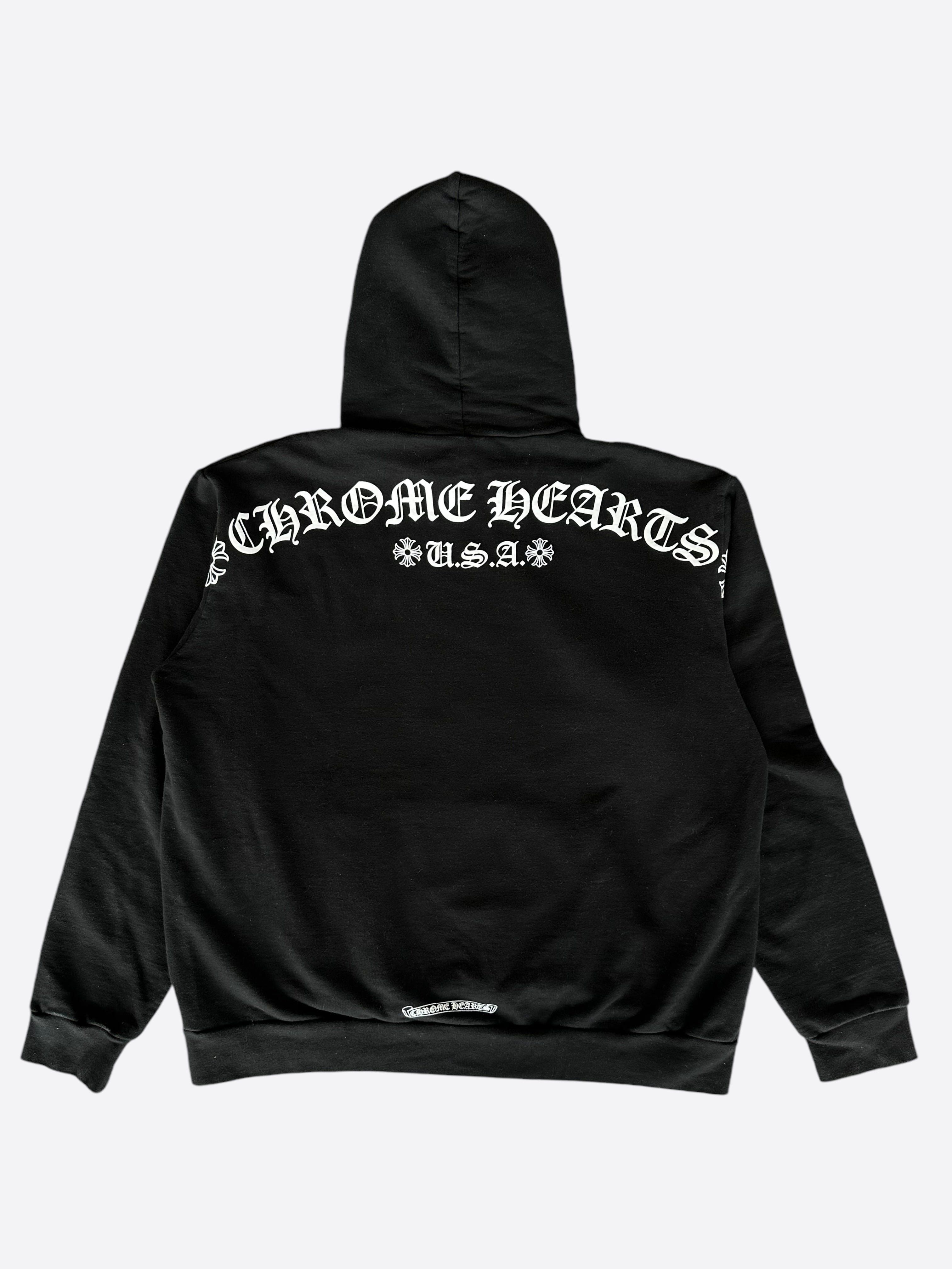 Chrome Hearts Black & White T-Bar Logo Hoodie for Men & Women | Streetwear Fashion | Casual Wear & Urban Style