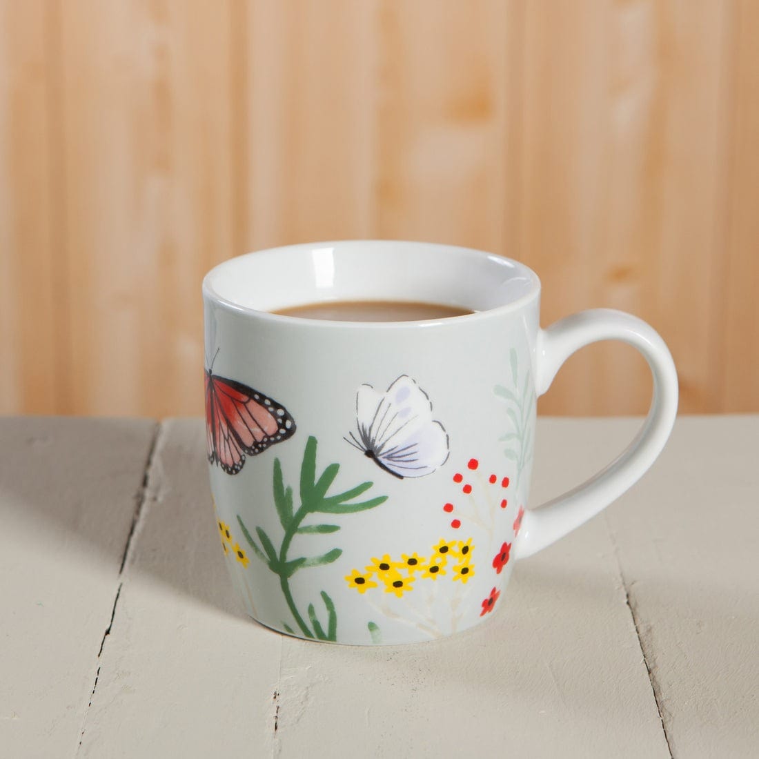 Now Designs Morning Meadow Mug 12 oz - Ceramic Coffee Cup with Floral Design, Perfect for Home, Office, or Gift