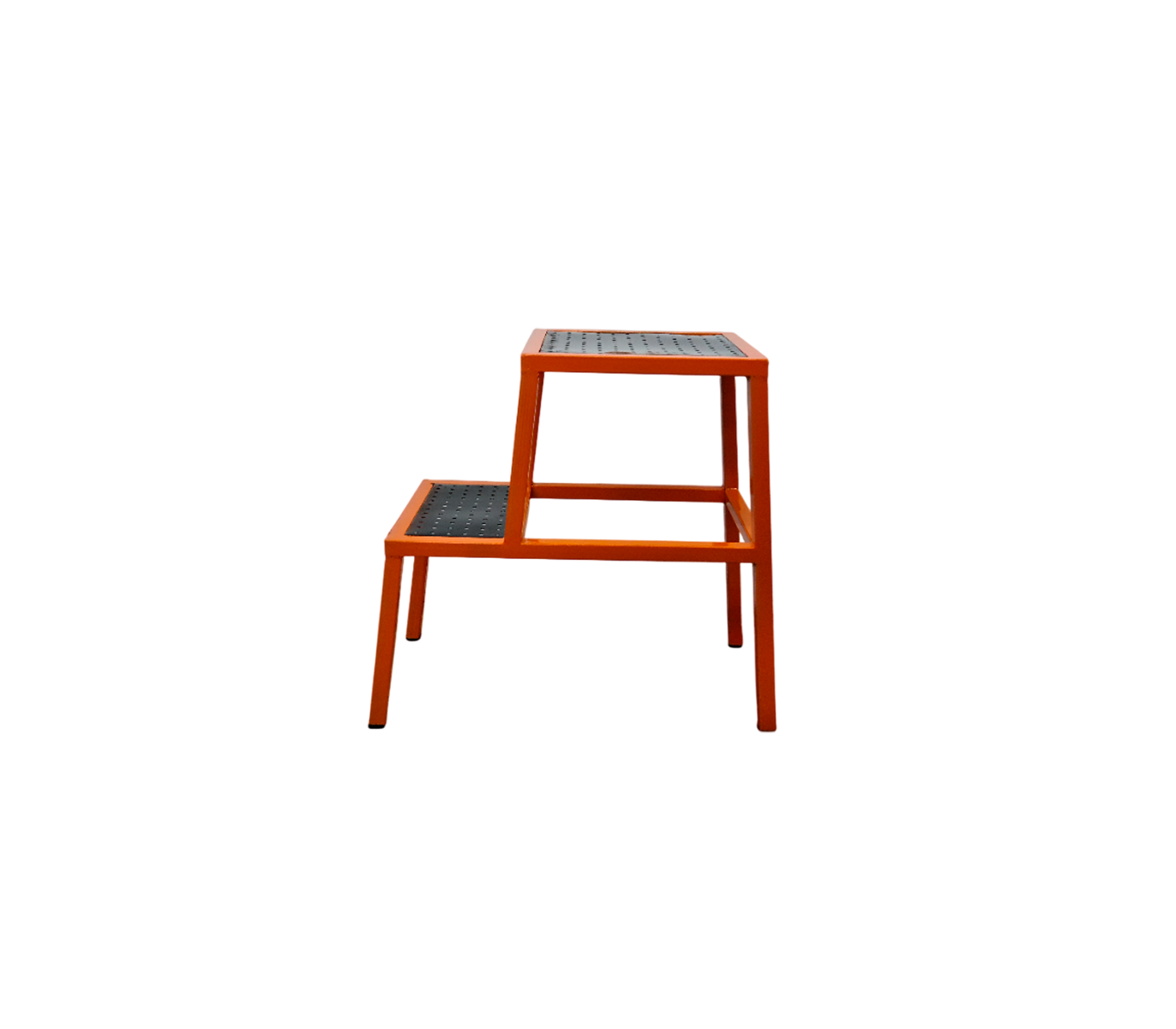 2-Step Metal Ladder Stool 60x59x39cm - Heavy Duty Steel Step Stool for Home, Kitchen, Garage & Workshop - Non-Slip Safety Steps, Compact Space-Saving Design
