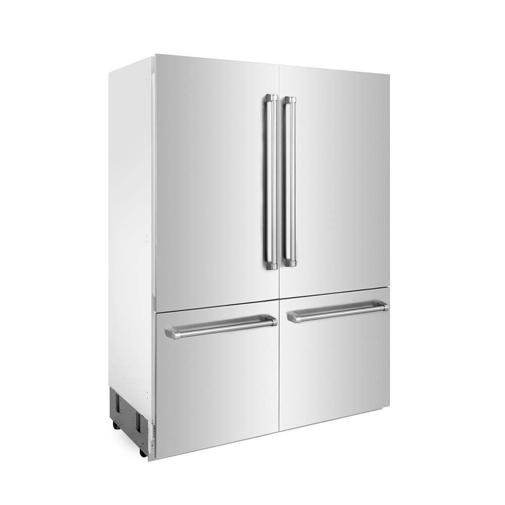 ZLINE 60 Inch 32.2 Cu Ft French Door Built-In Bottom Freezer Refrigerator with Water Dispenser & Ice Maker - Stainless Steel (RBIV 304 60) - Perfect for Modern Kitchens & Open-Concept Homes