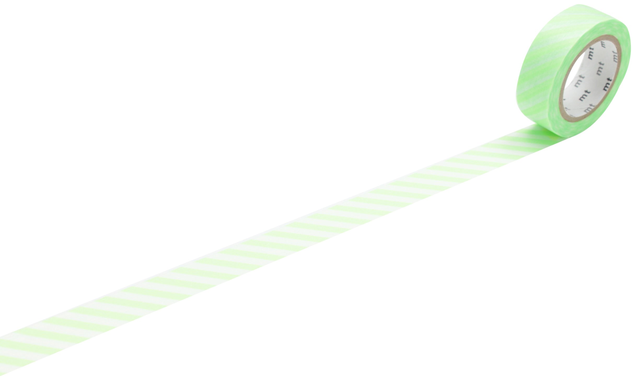 MT Washi Stripe Masking Tape Roll - Shocking Green | Decorative Craft Tape for Scrapbooking, Journaling, Gift Wrapping & DIY Projects