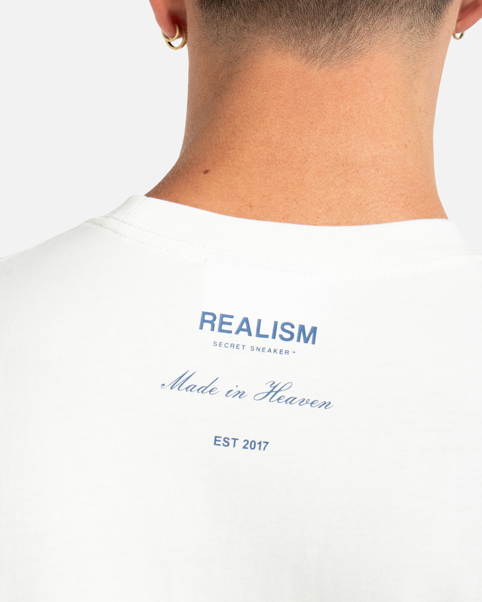 SSS Realism Dove Logo T-Shirt - White Cotton Crewneck Tee for Men & Women | Casual Wear, Street Style, Everyday Outfit