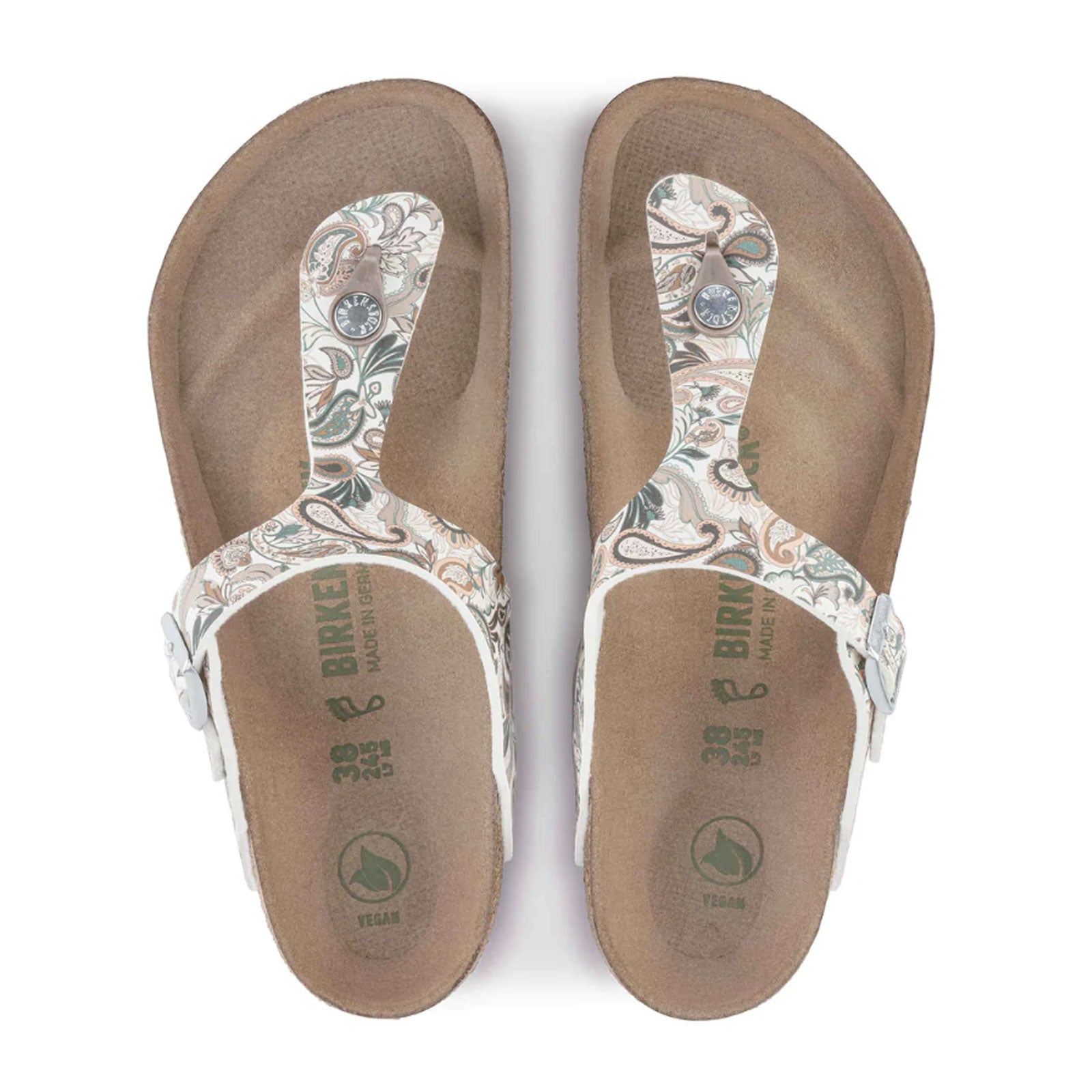 Birkenstock Gizeh Vegan Sandals for Women - Paisley Light Rose Birko-Flor | Comfortable Summer Walking Shoes for Beach, Travel & Casual Outfits