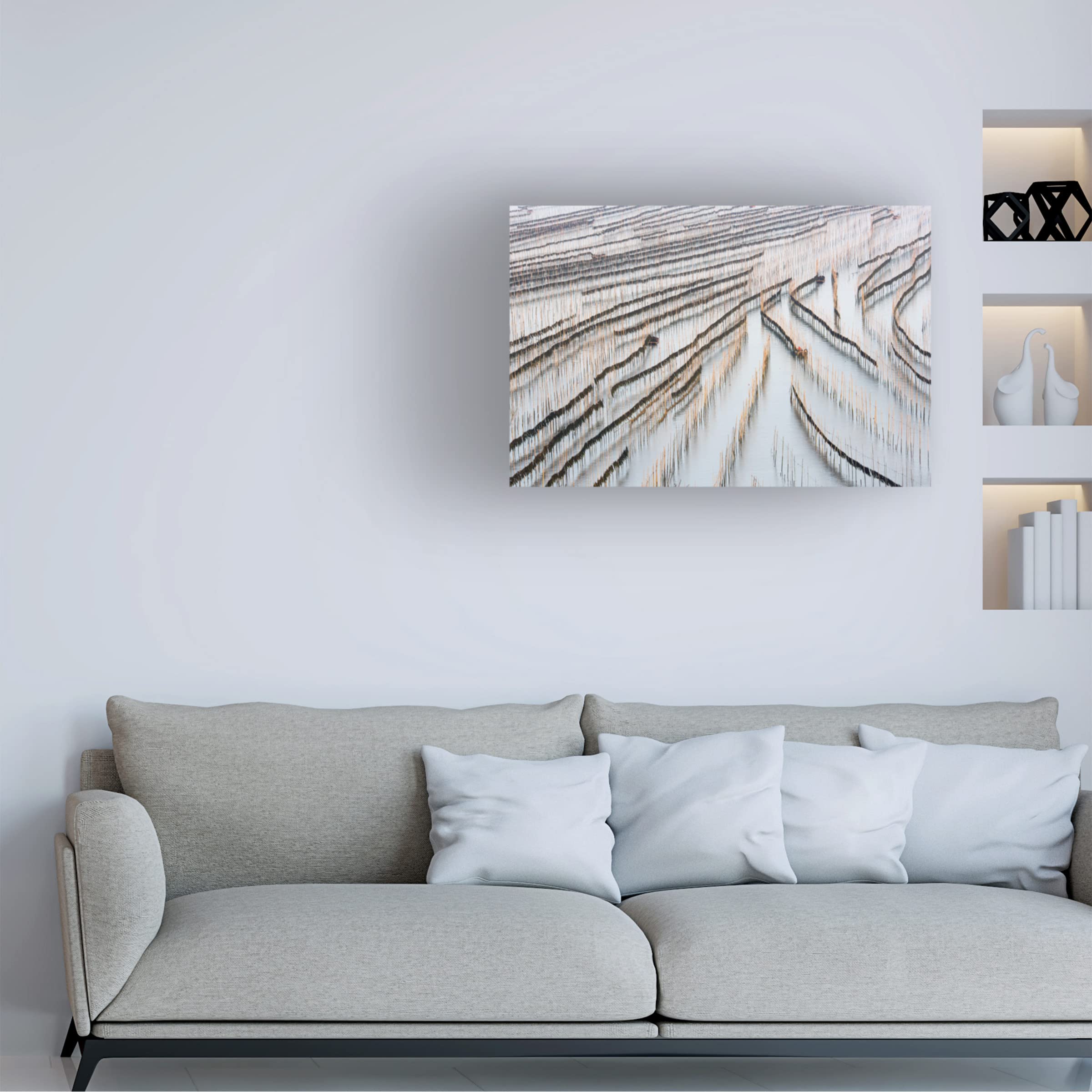 Trademark Fine Art 'Harvesting Kelp' Canvas Wall Art Print by Xinhua Zhou - Coastal Home Decor for Living Room, Bedroom & Office