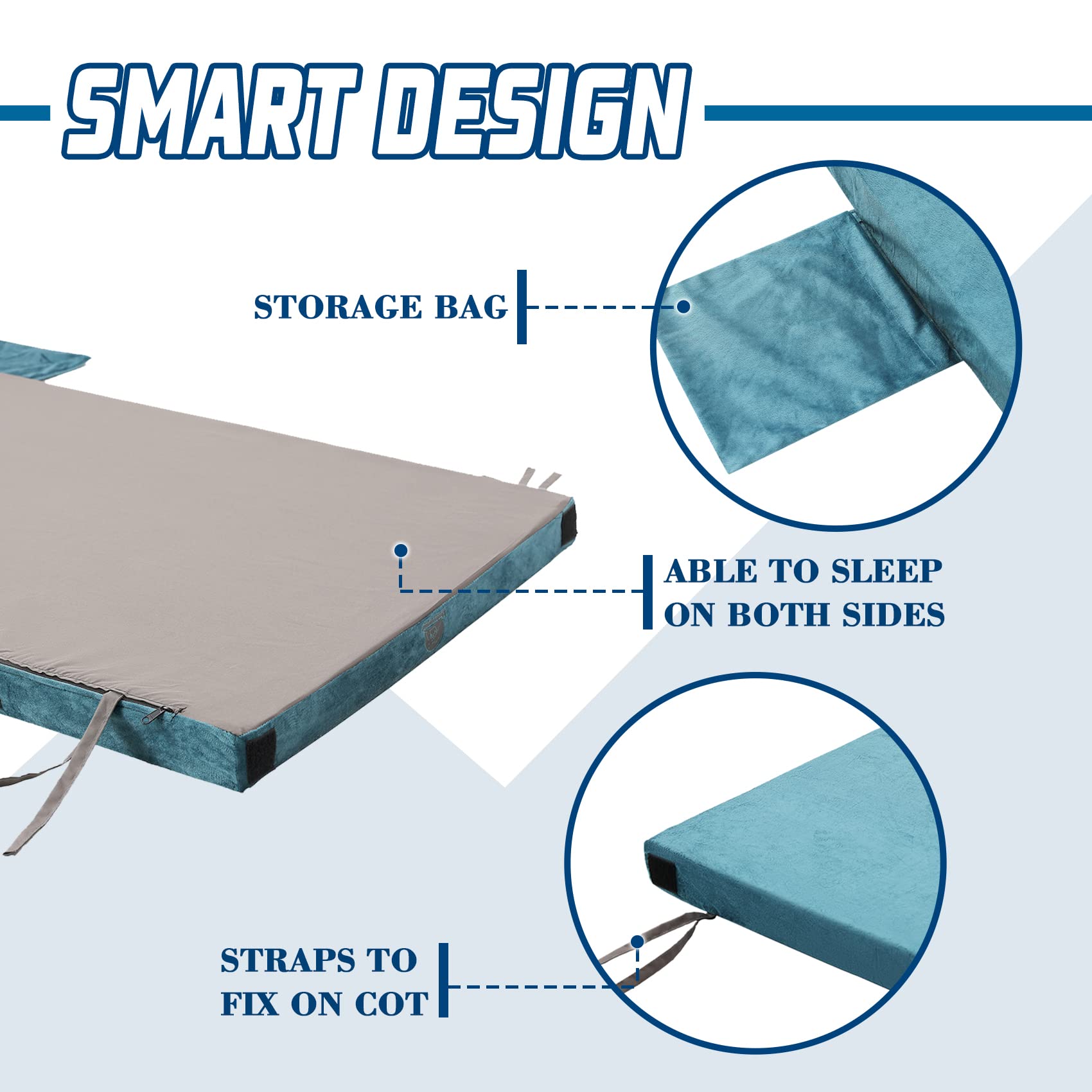 Best Foam Camping Mattress - Portable Roll-Up Sleeping Pad for Adults & Kids - Lightweight Camping Mat for Cot, Tent, RV, Car & Outdoor Adventures - Includes Travel Storage Cover