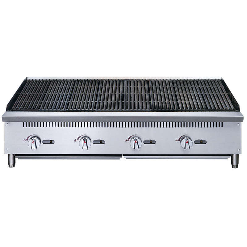 Chef AAA TCCB48 Commercial 48-Inch Countertop Charbroiler - Perfect for Restaurants, Diners & Outdoor Grilling