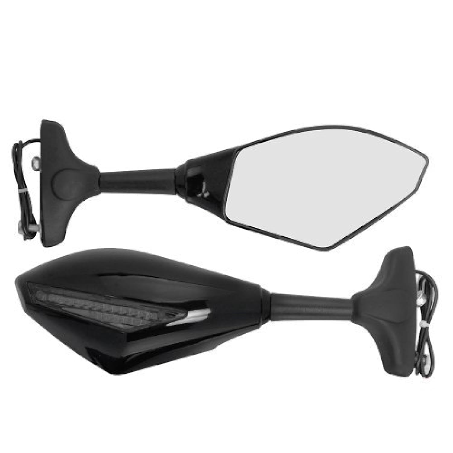 Smoke Lens Black Integrated Amber LED Turn Signal Blinker Rearview Side Mirrors for Honda CBR 600 929 954 1000 XX RR F1 F4 F4i - Enhanced Safety & Style for Motorcycle Riders