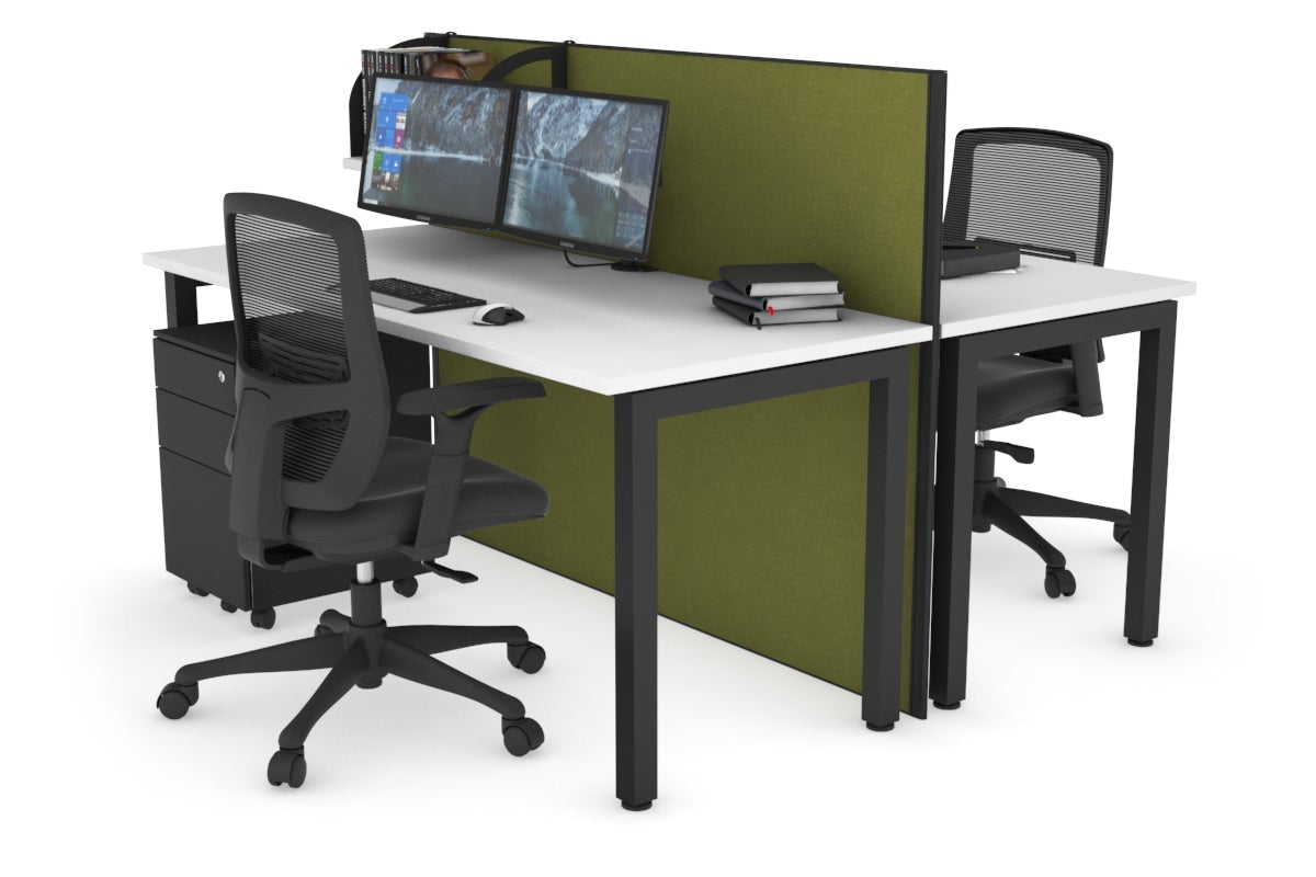 Horizon Quadro 2-Person Office Workstation Bench with Square Legs - 1400L x 700W Dimensions - Perfect for Collaborative Workspaces, Home Offices & Conference Rooms