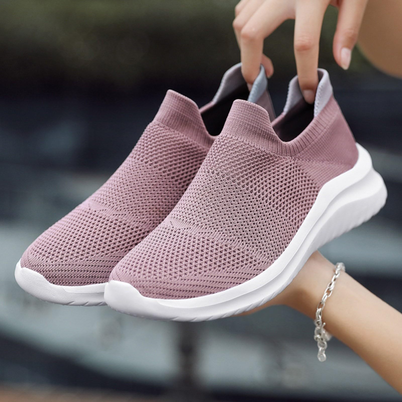 Women's Breathable Slip-On Tennis Shoes - Lightweight Walking Sneakers for Running, Workout & Athletic Activities - Perfect for Gym, Jogging & Casual Wear