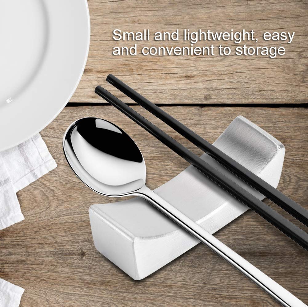 Premium 304 Stainless Steel Chopstick Rest - Reusable Non-Slip Chopsticks Holder for Asian Dining, Sushi, Ramen & Home Kitchen Use