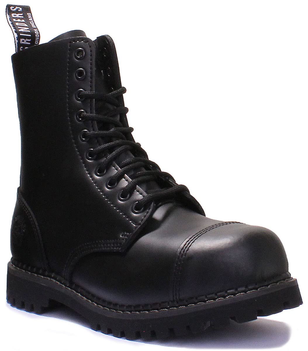 Men's Grinder Work Boots - Durable Steel Toe Safety Boots for Construction & Outdoor Work | Heavy Duty Slip Resistant Work Shoes for Men