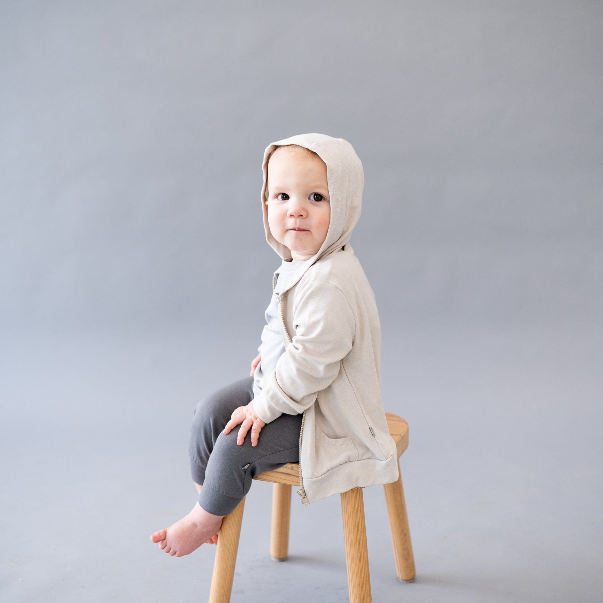 Premium Bamboo Jersey Hooded Jacket in Oat - Eco-Friendly Soft Lightweight Pullover for Women & Men - Perfect for Yoga, Travel & Casual Wear