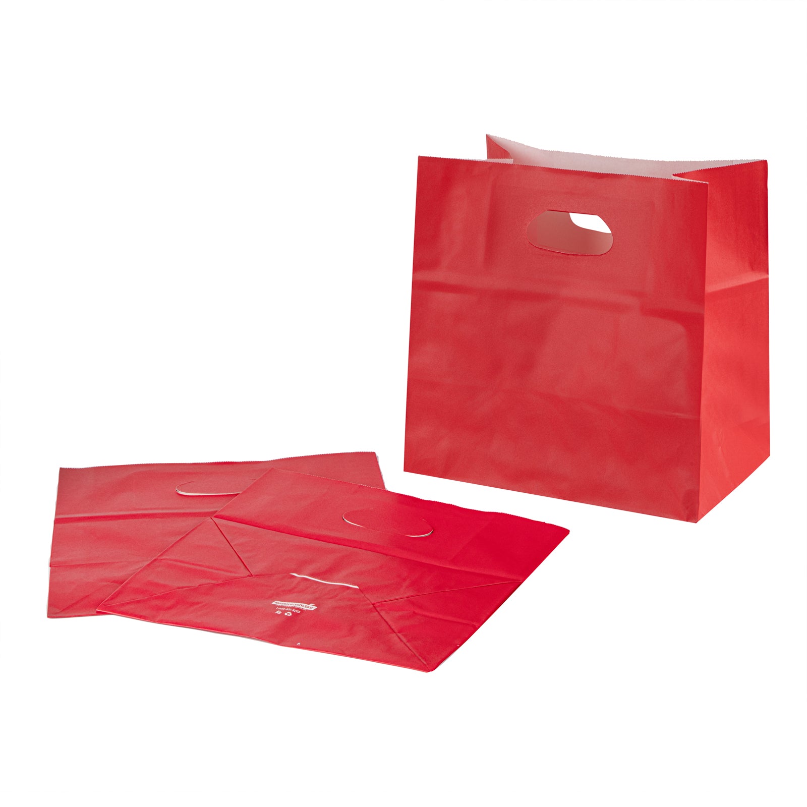 Eco-Friendly Red Rectangle Takeout Bags with Sturdy Handles - 11