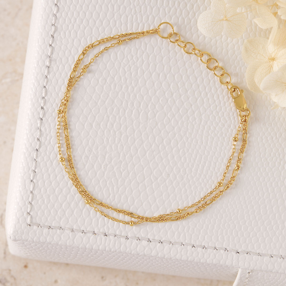 Elegant 14K Gold Twin Chain Bracelet for Women - Perfect for Everyday Wear, Date Nights & Special Occasions
