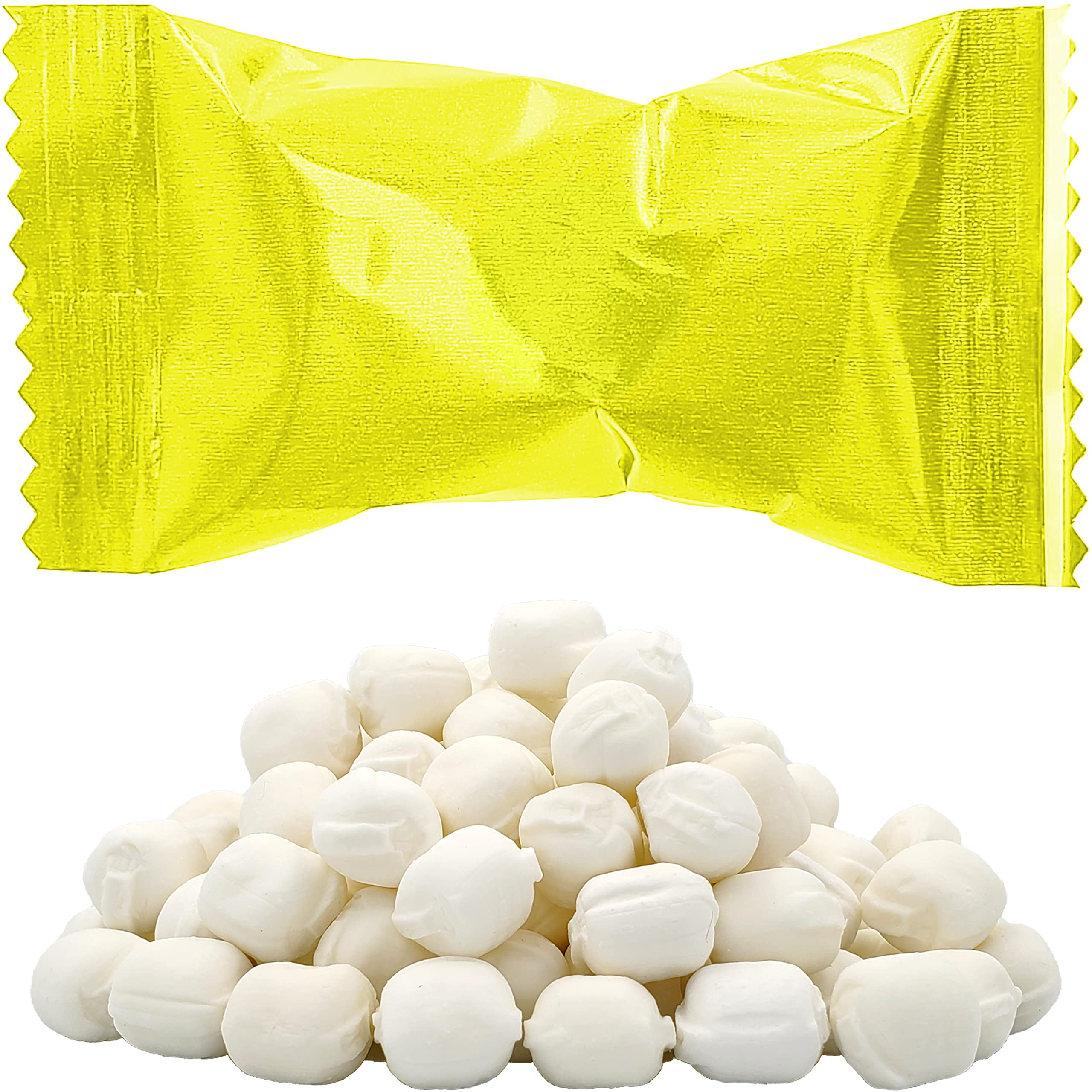 Kosher Yellow Butter Mints - Fat-Free Individually Wrapped Candy for After Dinner