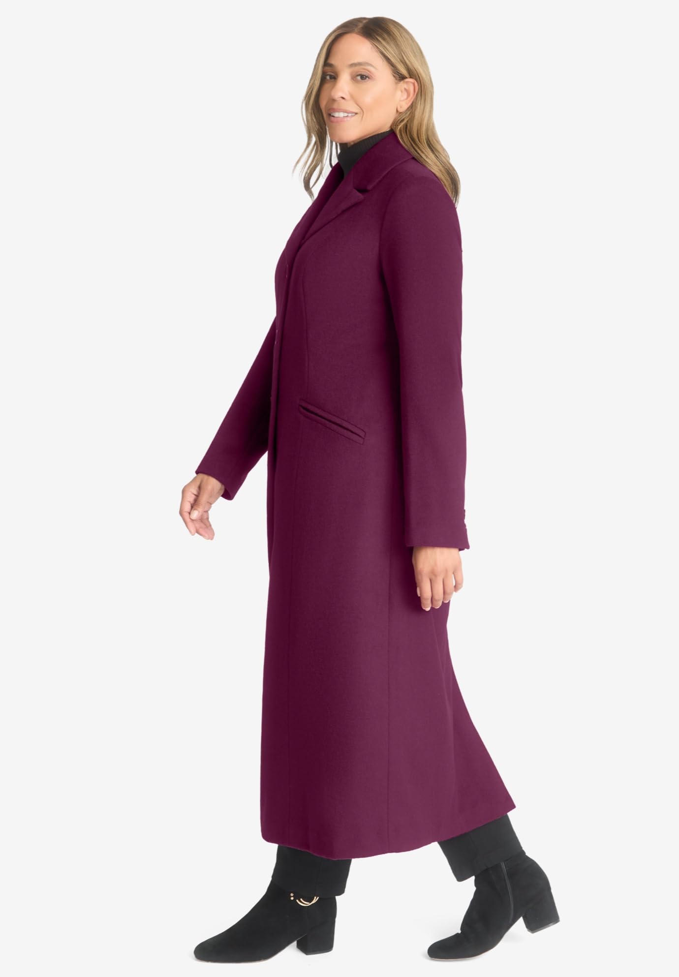 Jessica London Women's Plus Size Wool Blend Long Coat for Winter - Warm & Stylish Outerwear for Work, Travel & Special Occasions