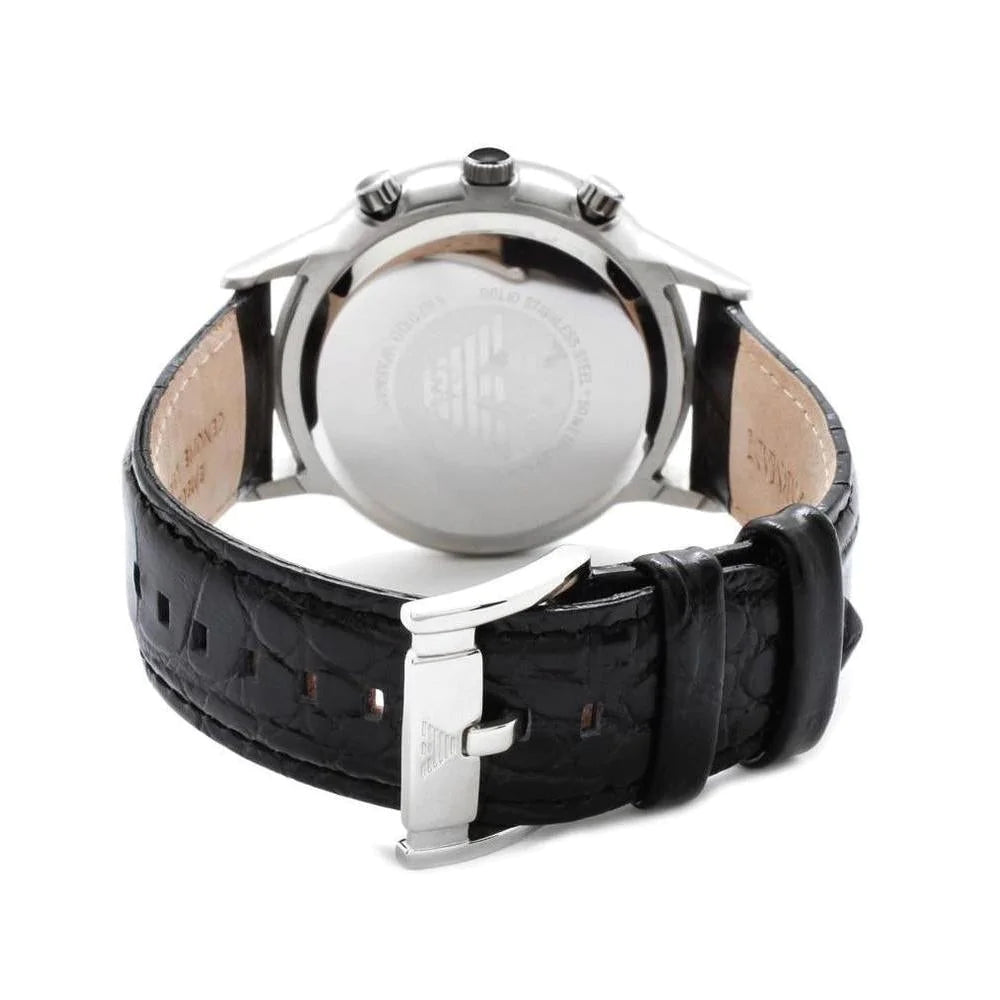 EMPORIO ARMANI AR2447 Men's Chronograph Watch - Black Stainless Steel Band, Water Resistant, Date Display | Perfect for Business, Casual & Formal Occasions