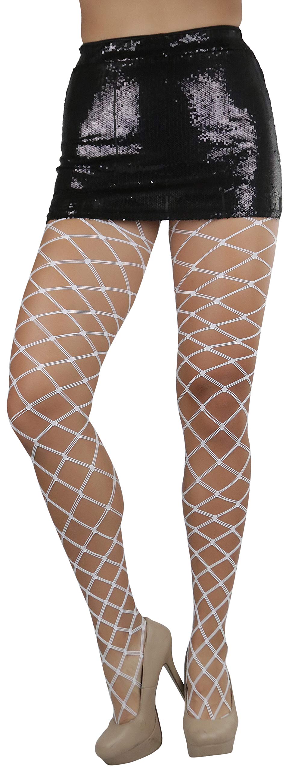 ToBeInStyle Women's Diamond Mesh Pantyhose - Sexy Sheer Stockings for Party, Date Night & Special Occasions