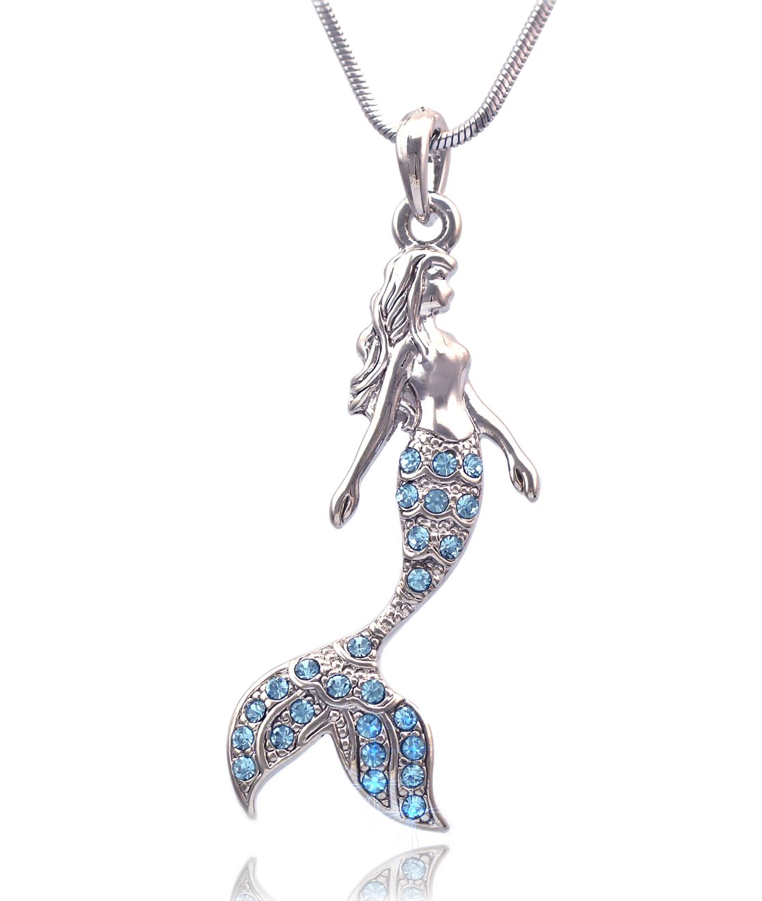 Mermaid Pendant Necklace - Sterling Silver Ocean Jewelry Gift Set with Gift Box - Perfect for Birthday, Anniversary & Valentine's Day Gifts