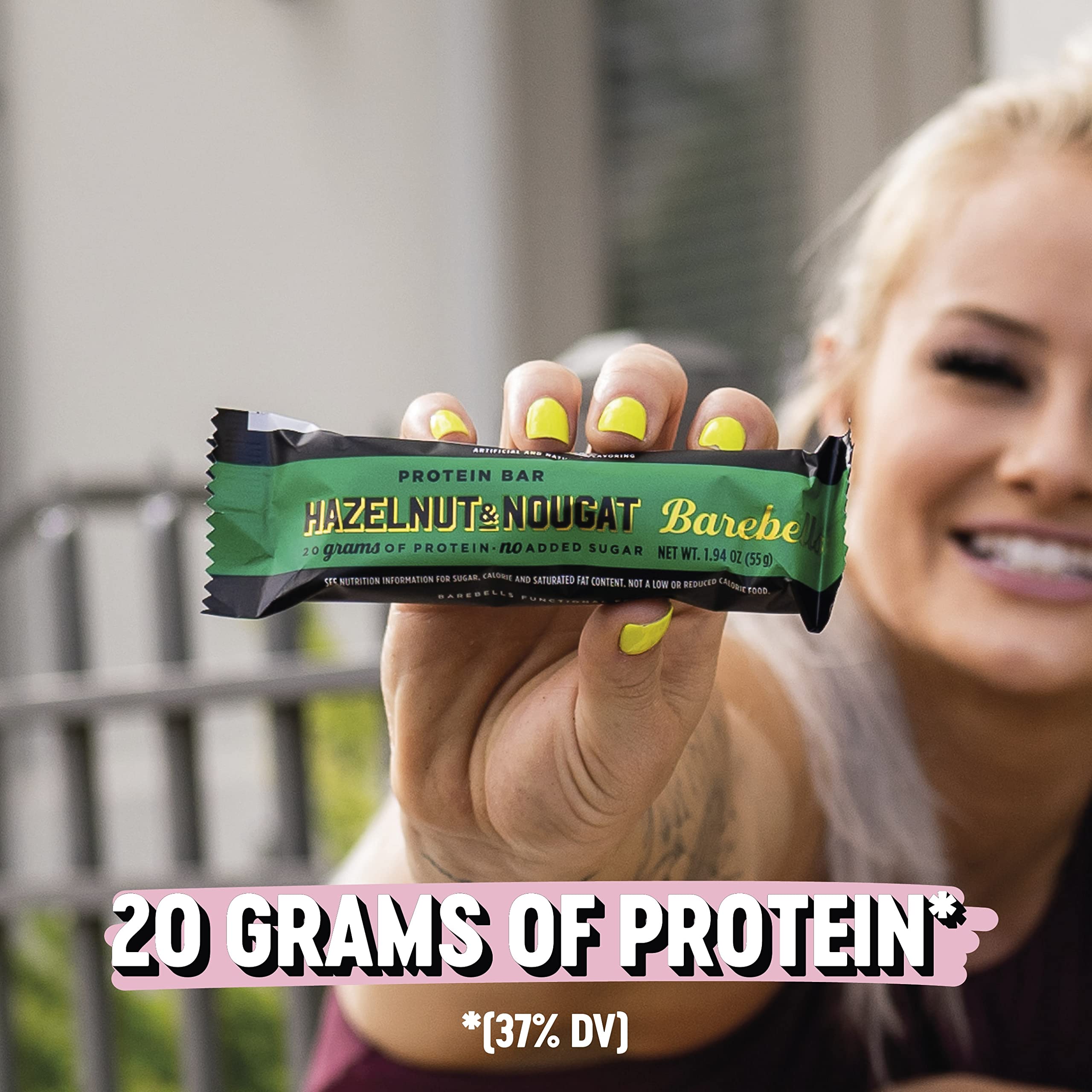 Barebells Protein Bars Hazelnut & Nougat - 12 Pack, 1.9oz Each - 20g High Protein, Low Sugar (1g) Chocolate Snack - Perfect for Gym, Hiking & On-the-Go Breakfast