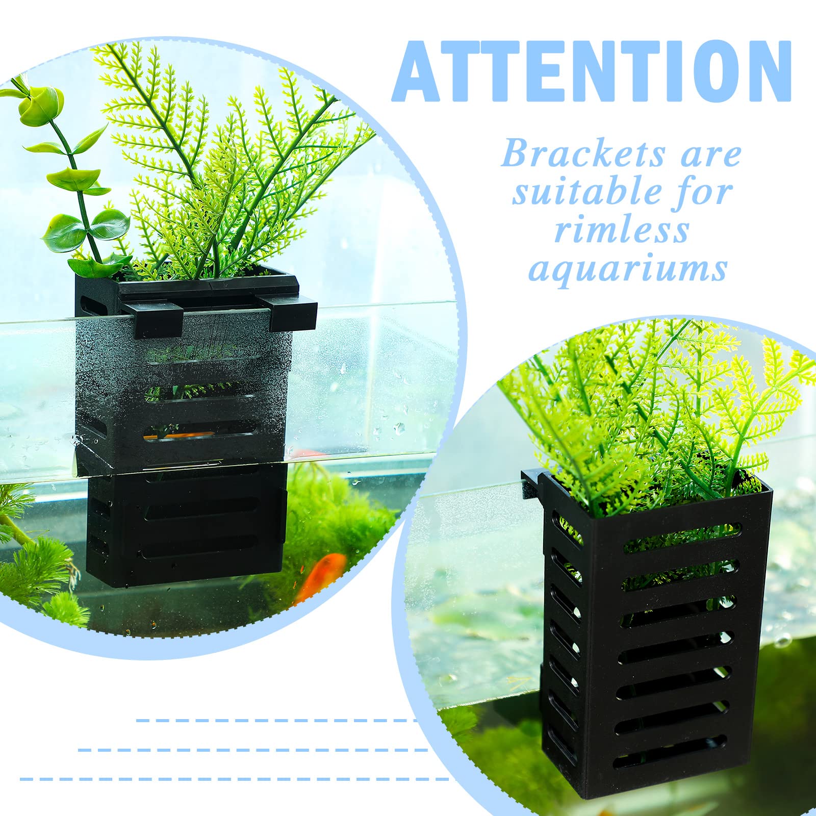 8 Pcs Aquarium Plant Holder Set - Hanging Aquatic Plant Pots with Different Sizes for Fish Tank Decor | Perfect for Aquascaping, Betta Fish Tanks & Underwater Gardens