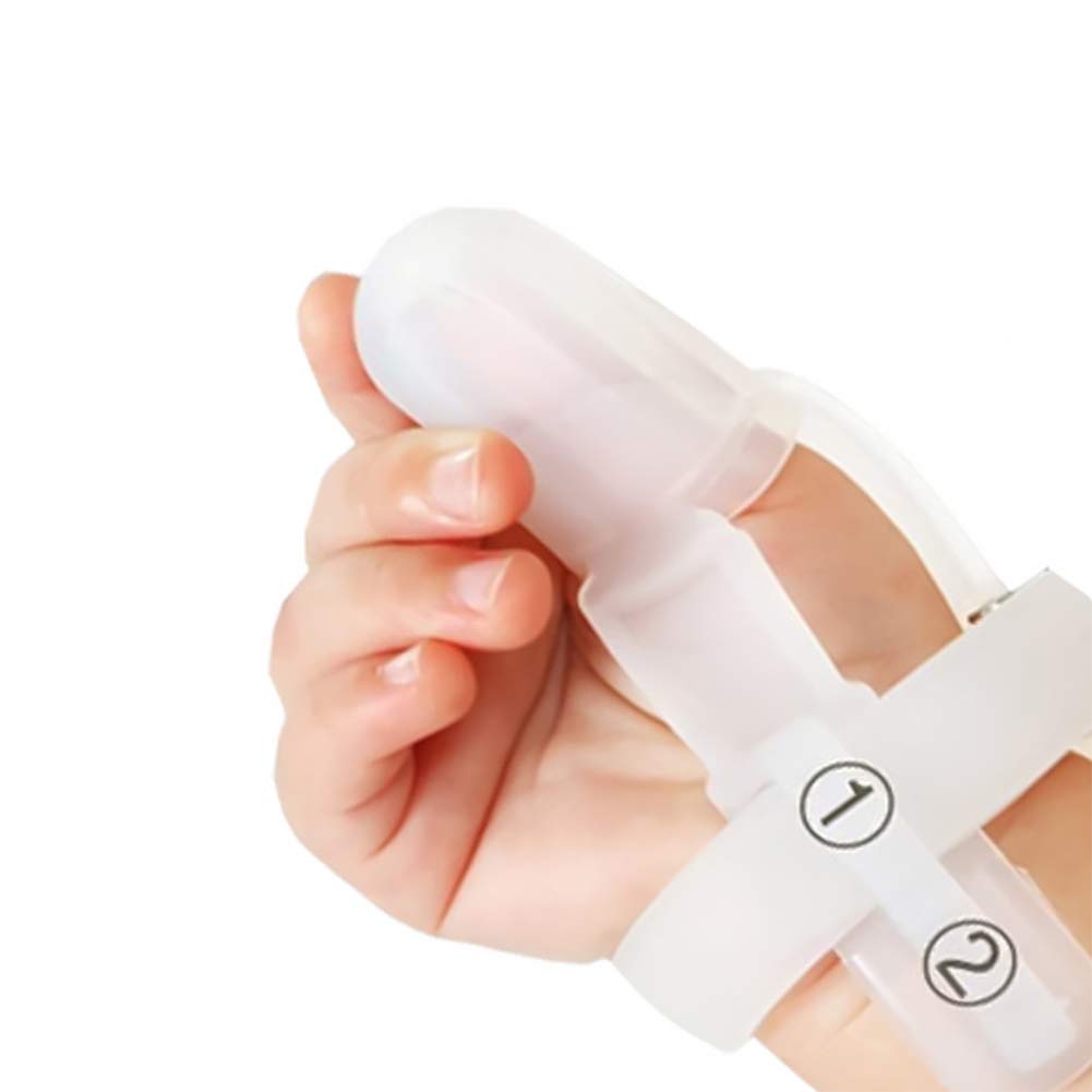 Baby Thumb Sucking Protector - Adjustable Silicone Finger Guard & Teether for Infants (Transparent) - Prevent Thumb Sucking Habit & Soothe Teething Pain - Perfect for Daycare, Travel & Sleep Training